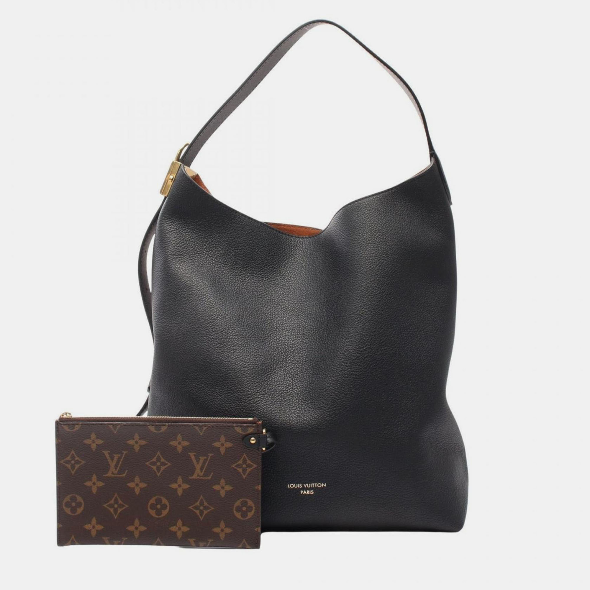 

Louis Vuitton Lowkey Hobo Mm Shoulder Bag Leather Black Gold