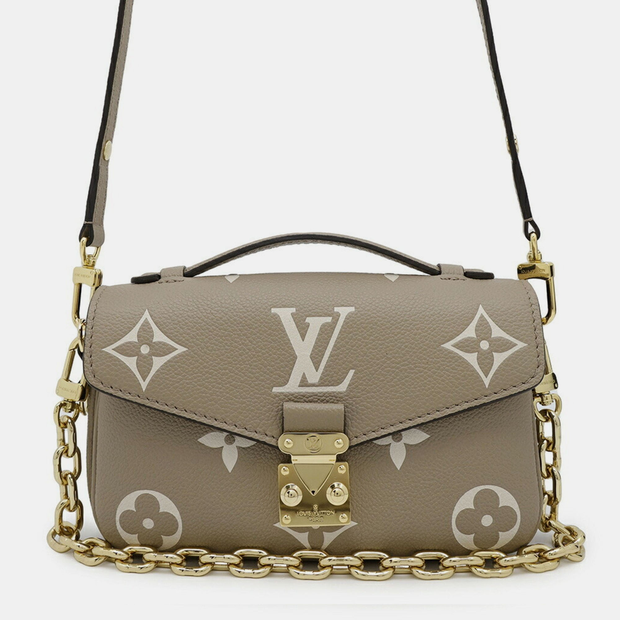 

Louis Vuitton Handbag Monogram Empreinte Pochette Metis Ew, Cream