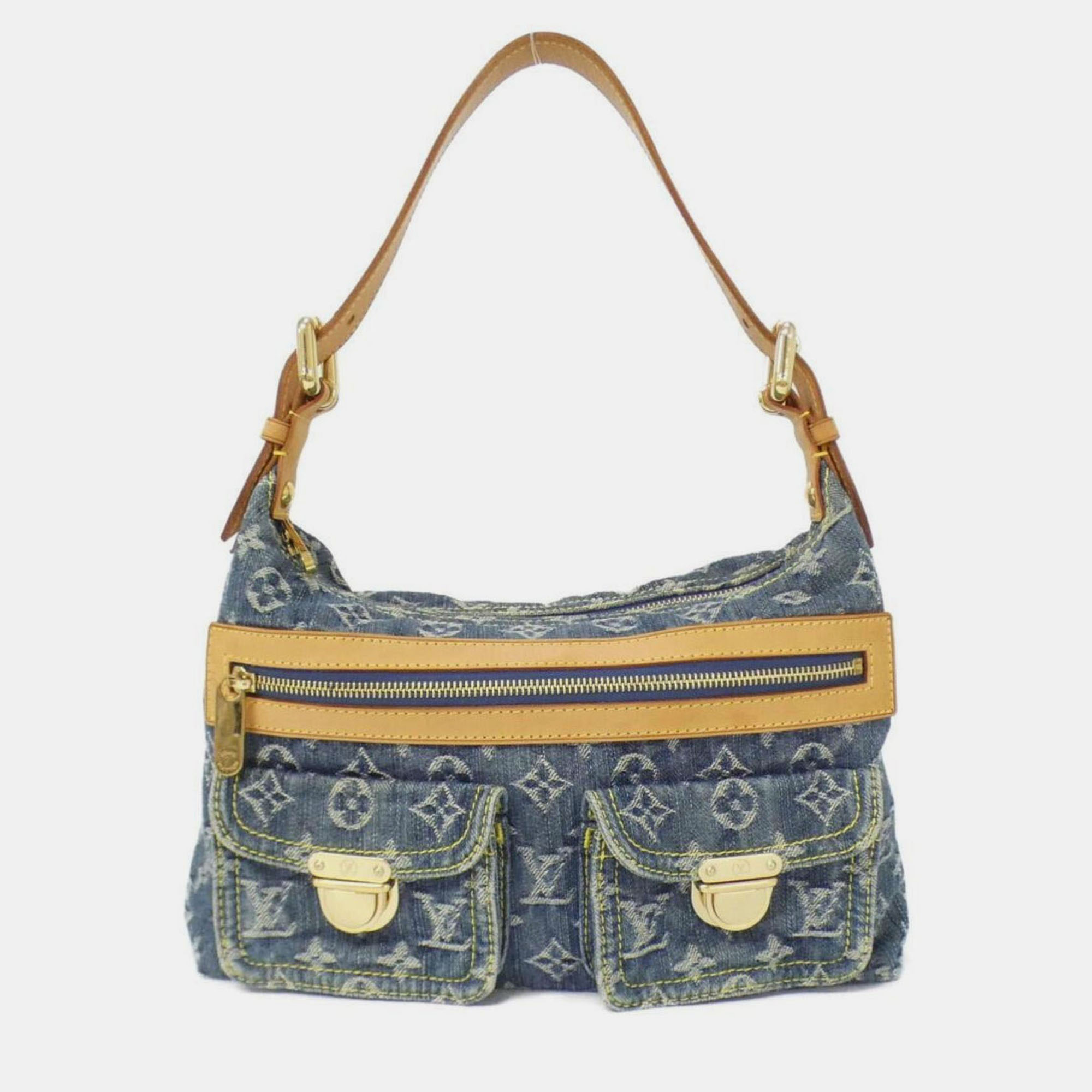 Pre-owned Louis Vuitton Monogram Denim Baggy Pm Shoulder Bag In Blue