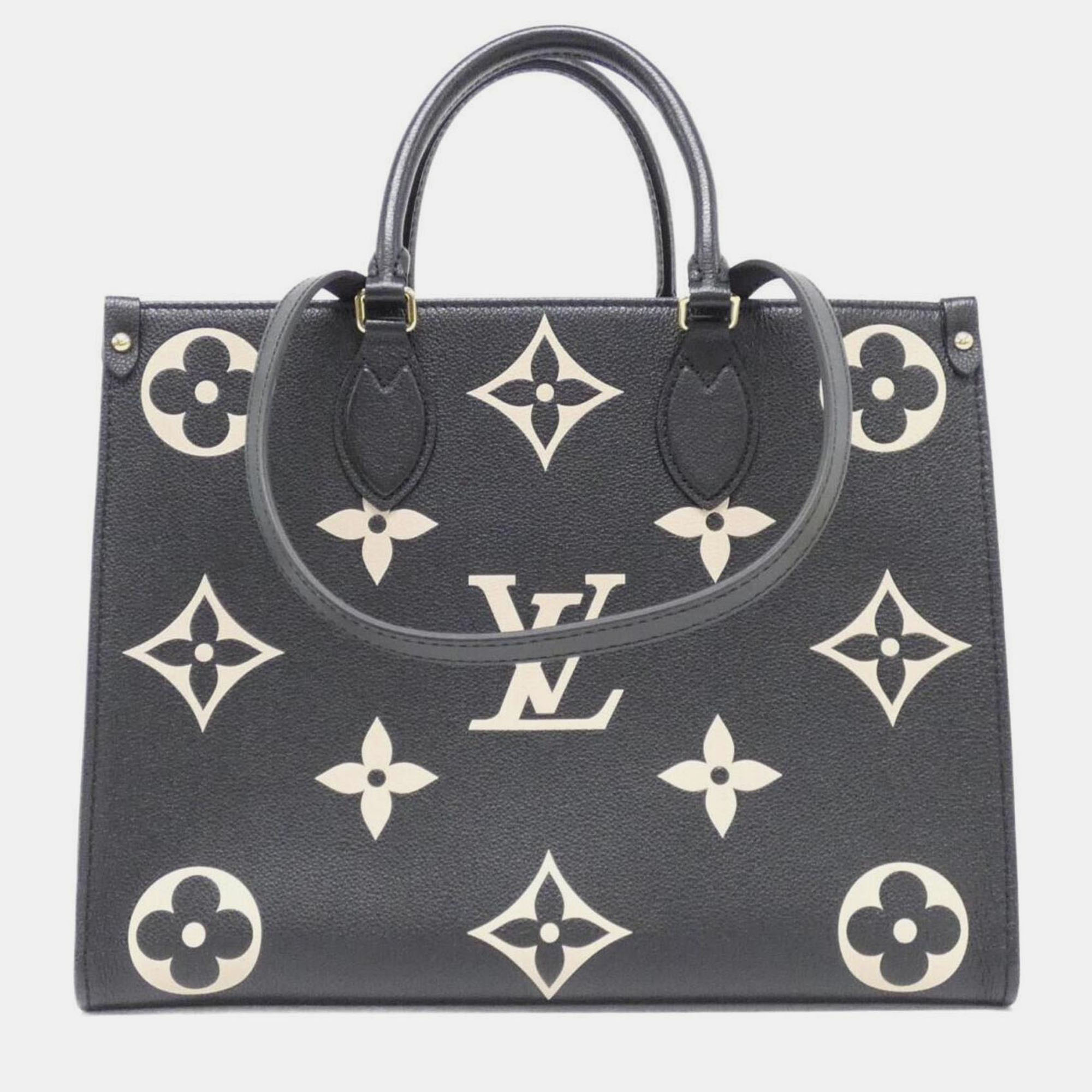 

Louis Vuitton Bicolor Monogram Empreinte On-The-Go Mm Handbag, Black