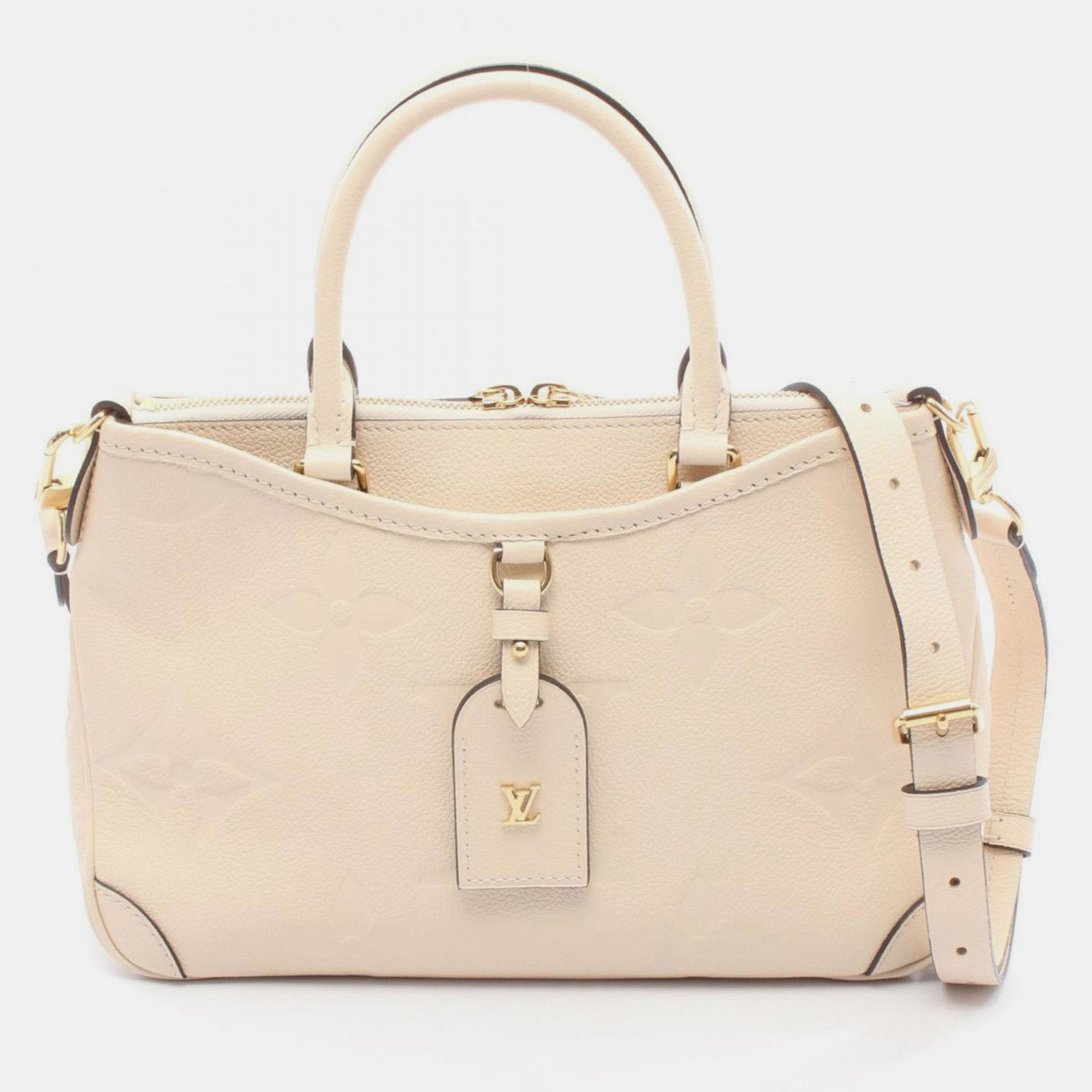 

Louis Vuitton Trianon Pm Handbag In Monogram Empreinte Leather Beige