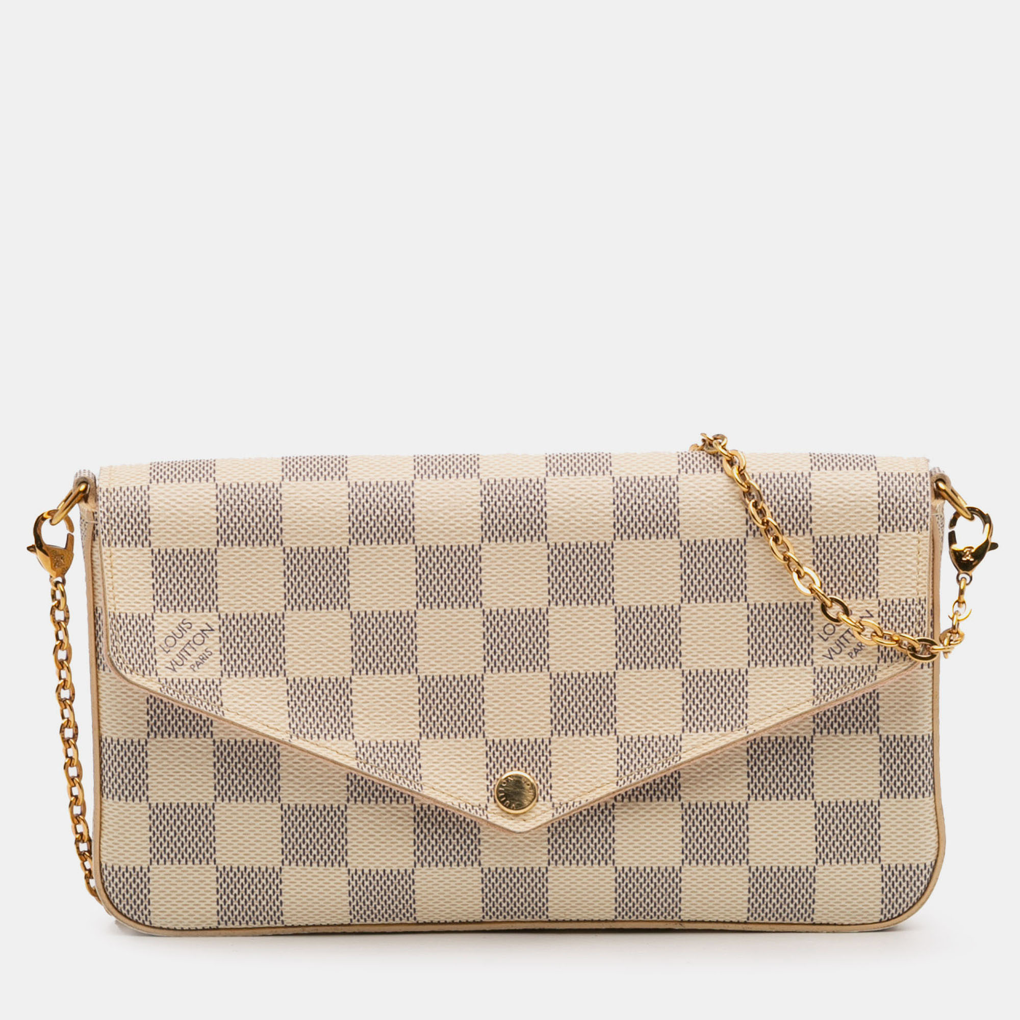 

Louis Vuitton White Damier Azur Pochette Felicie