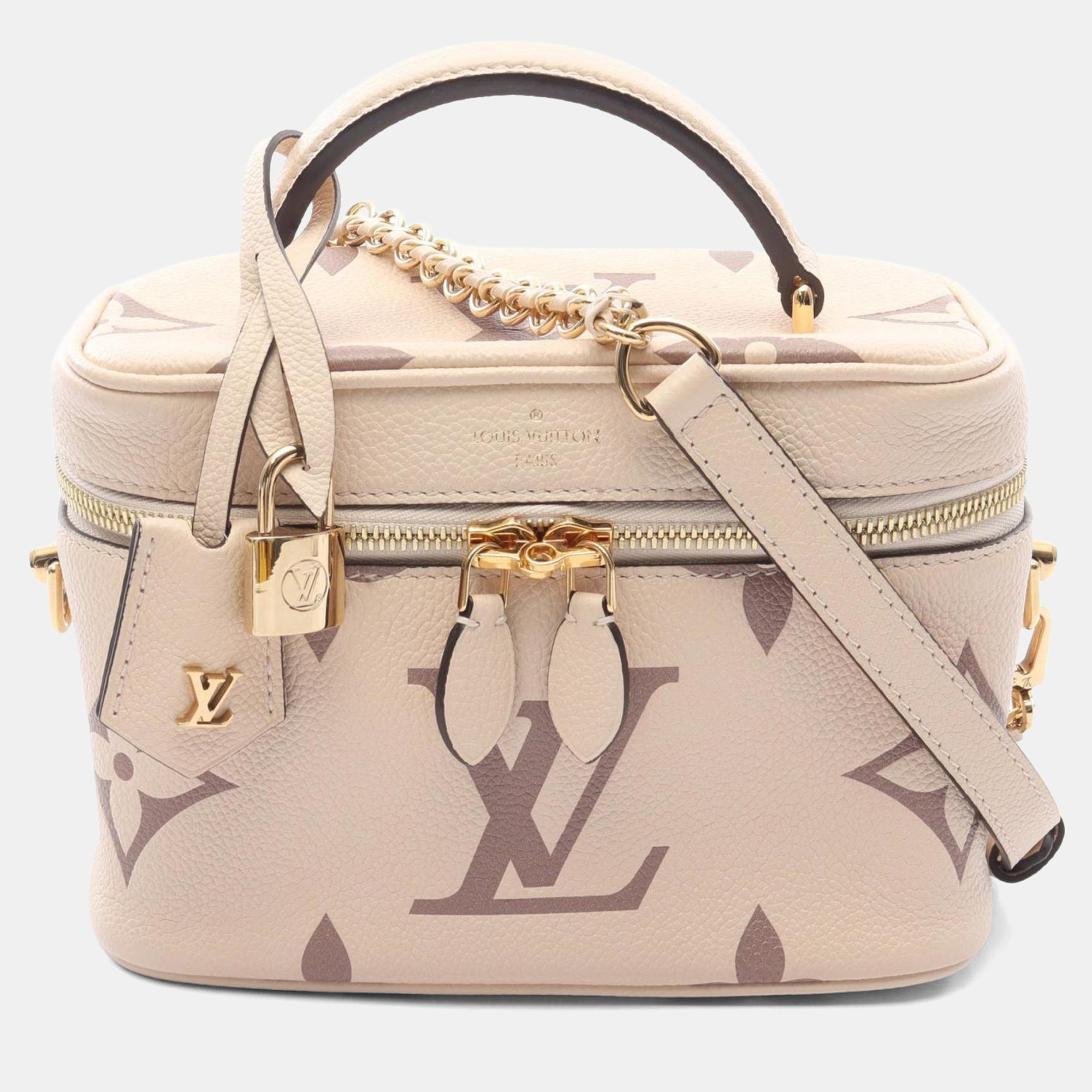 Louis Vuitton Vanity Pm Handbag In Coated Canvas And Leather Monogram Empreinte Beige Brown
