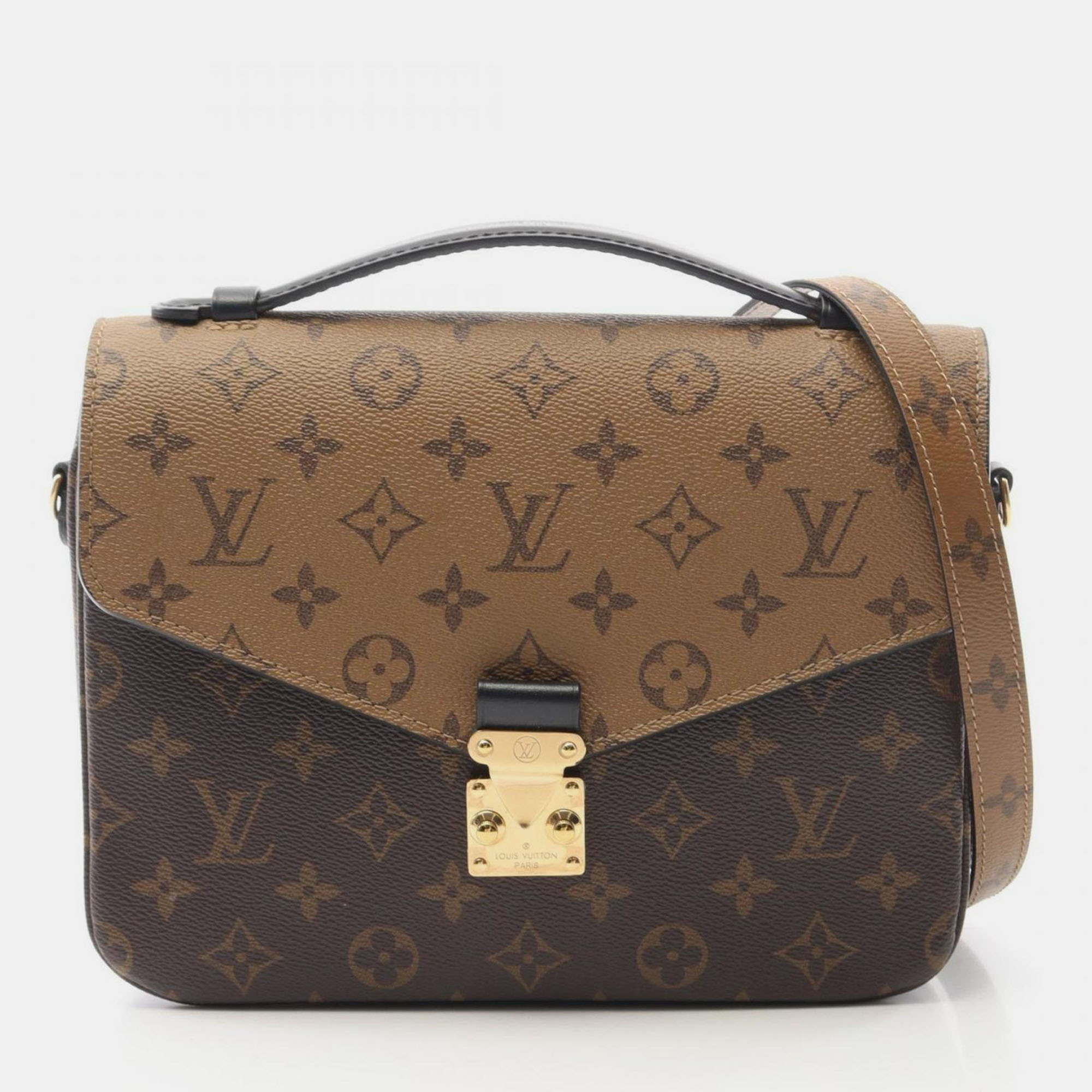 

Louis Vuitton Metis Mm Pochette Handbag In Coated Canvas And Leather With Monogram Reverse Brown Black