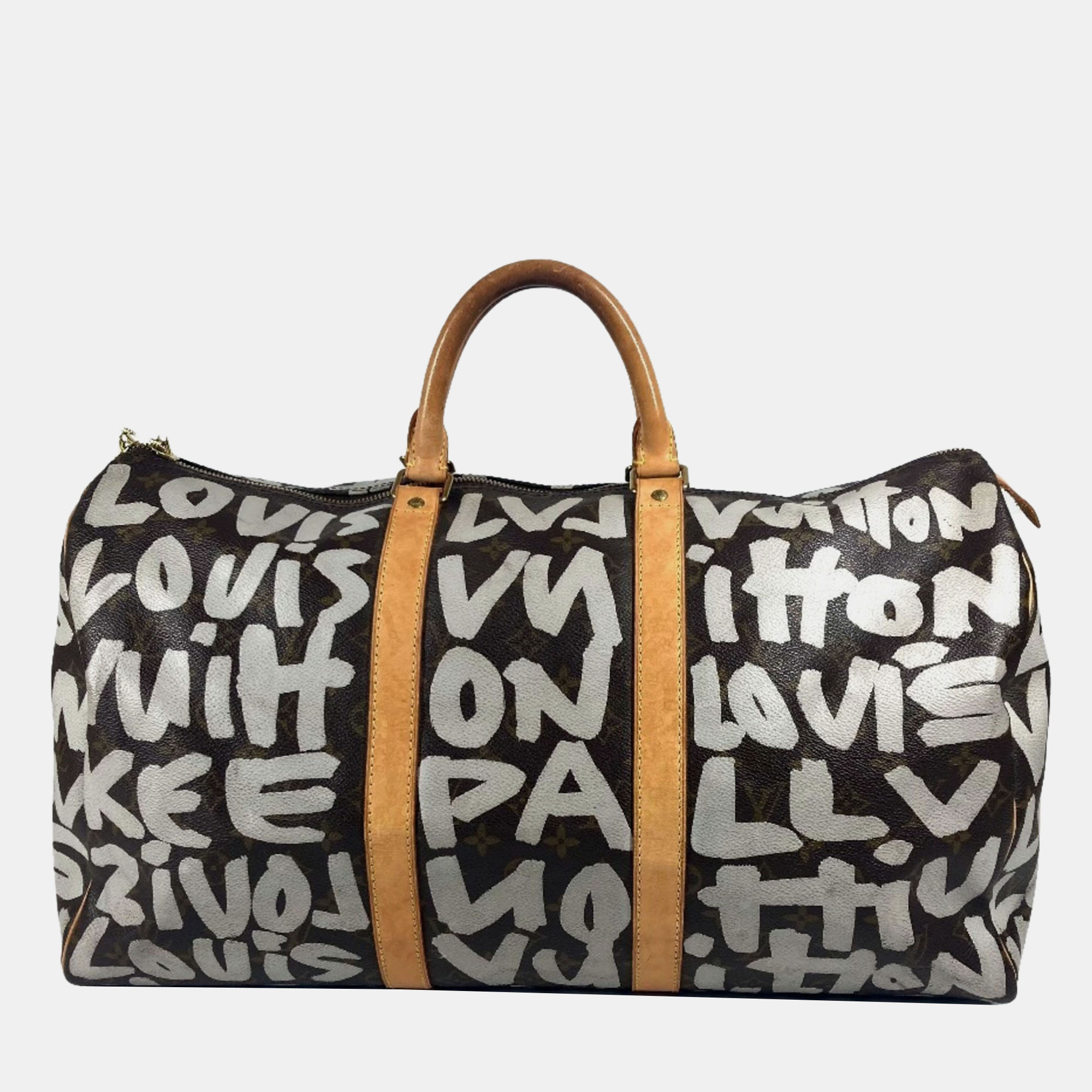 

Louis Vuitton Monogram Graffiti Keepall 50 Boston Bag Travel Canvas Brown