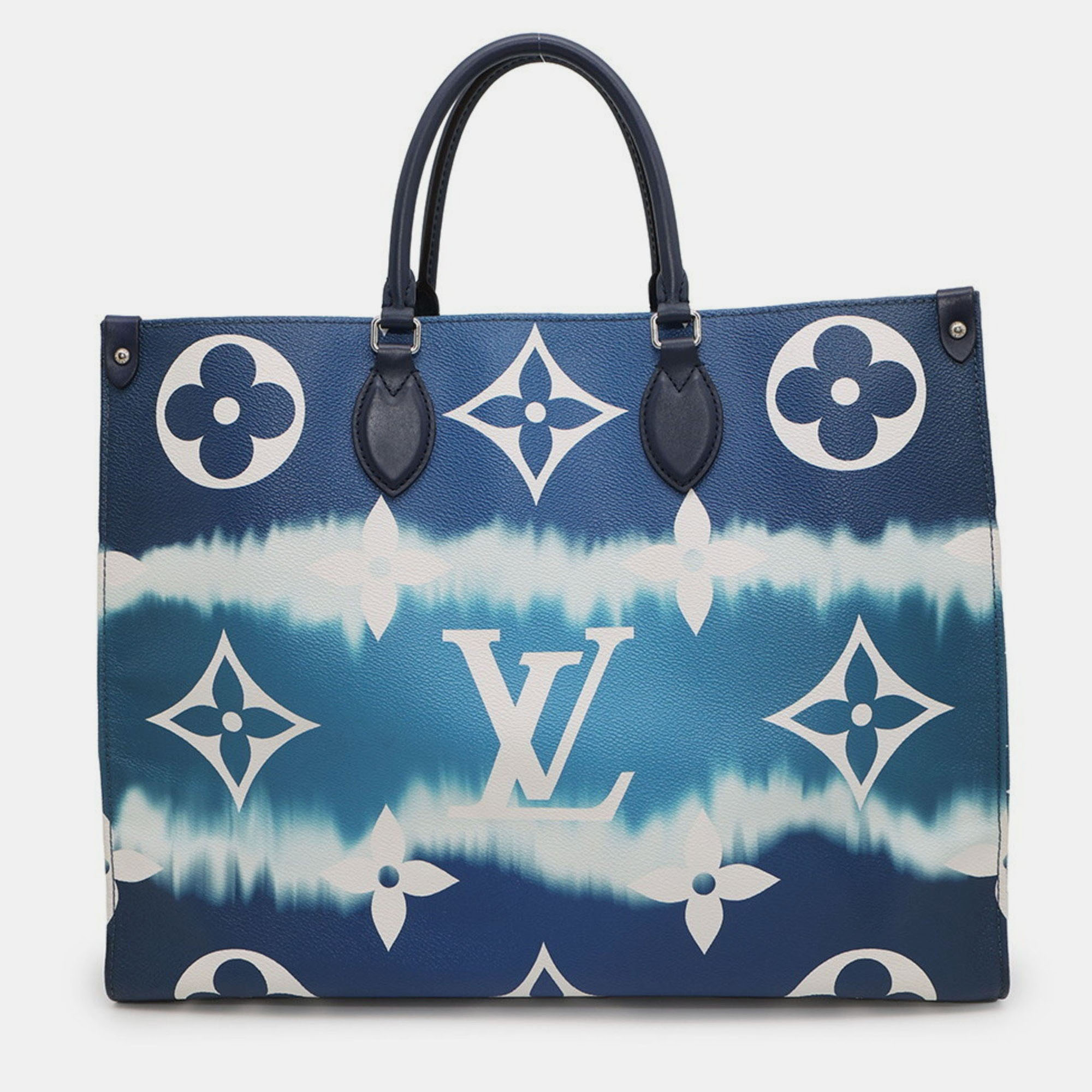 Pre-owned Louis Vuitton Monogram Escale On-the-go Gm Tote Bag Blue