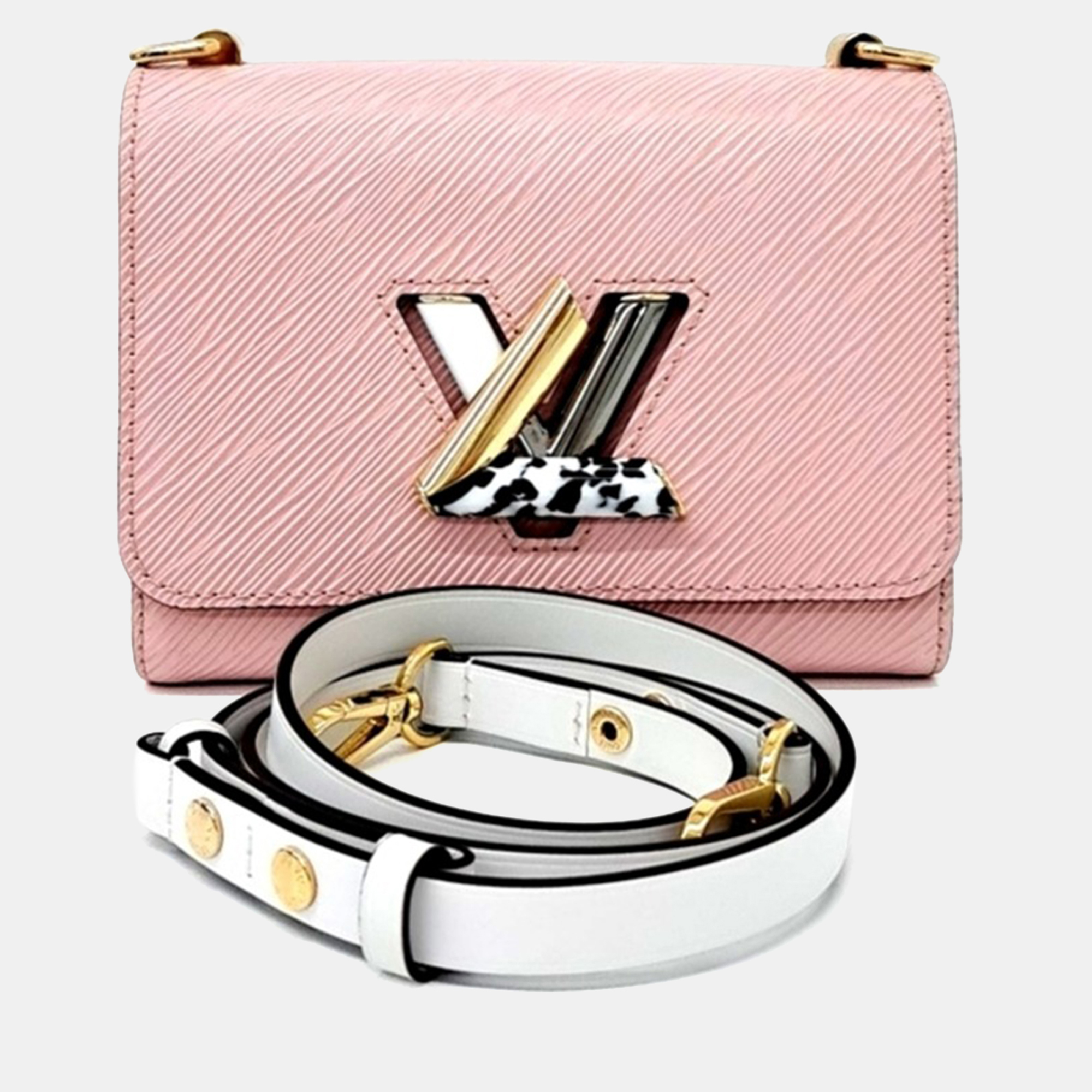 

Louis Vuitton Pink White Leather Epi Twist PM