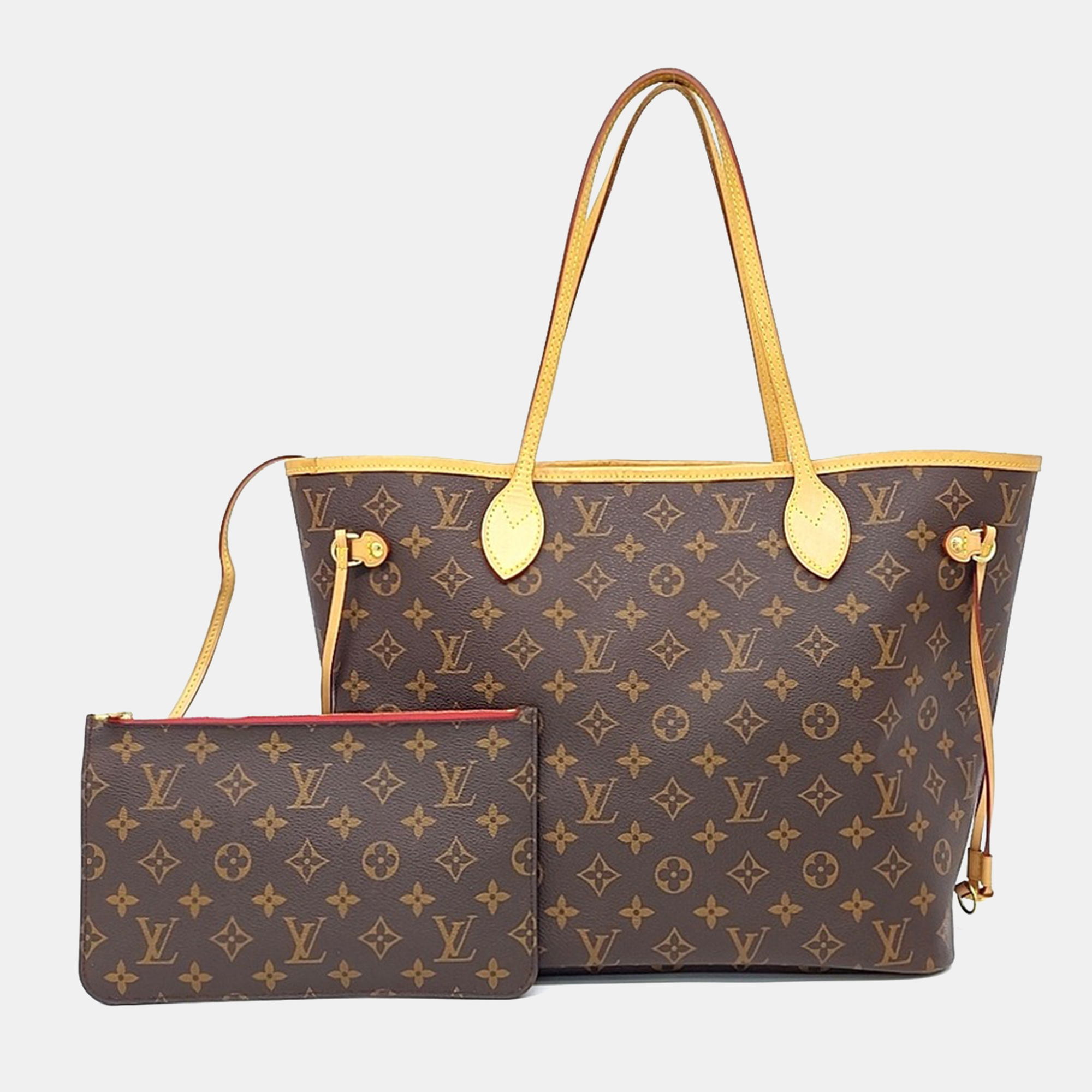 

Louis Vuitton Brown Coated Canvas Monogram Neverfull NM MM