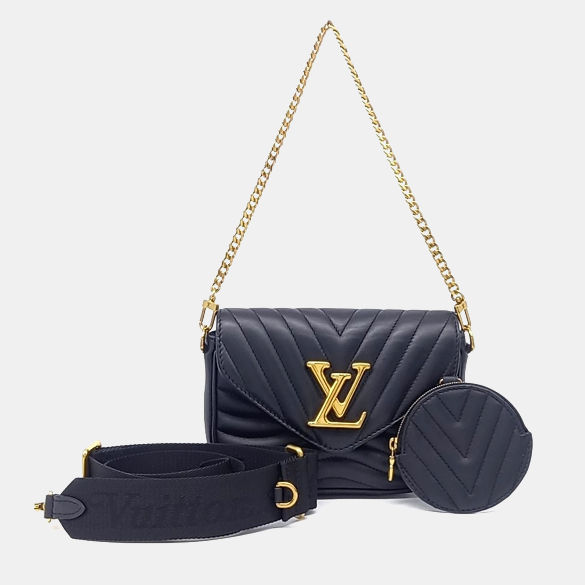 

Louis Vuitton Black Leather New Wave Multi Pochette