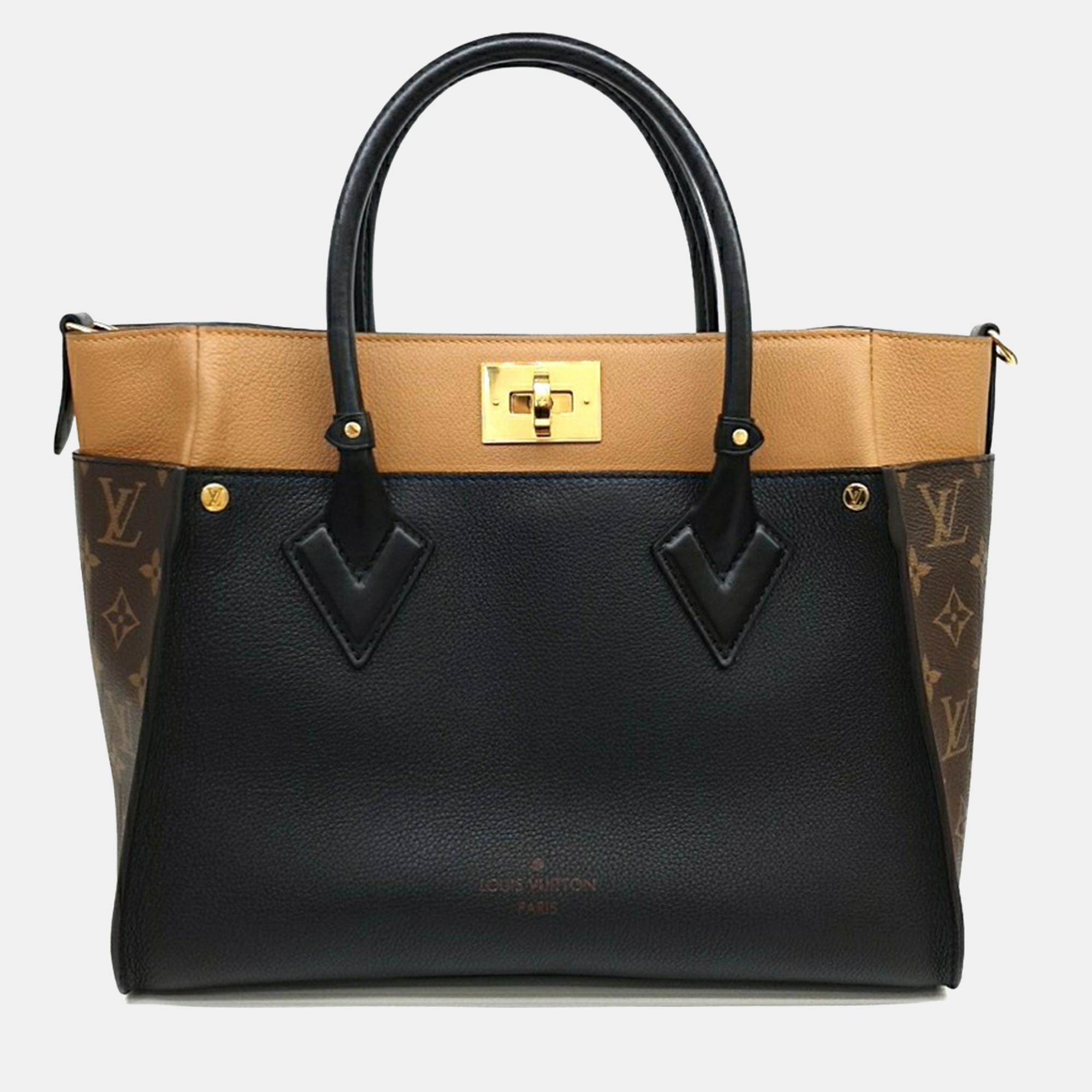 

Louis Vuitton Black Brown Leather On My Side MM