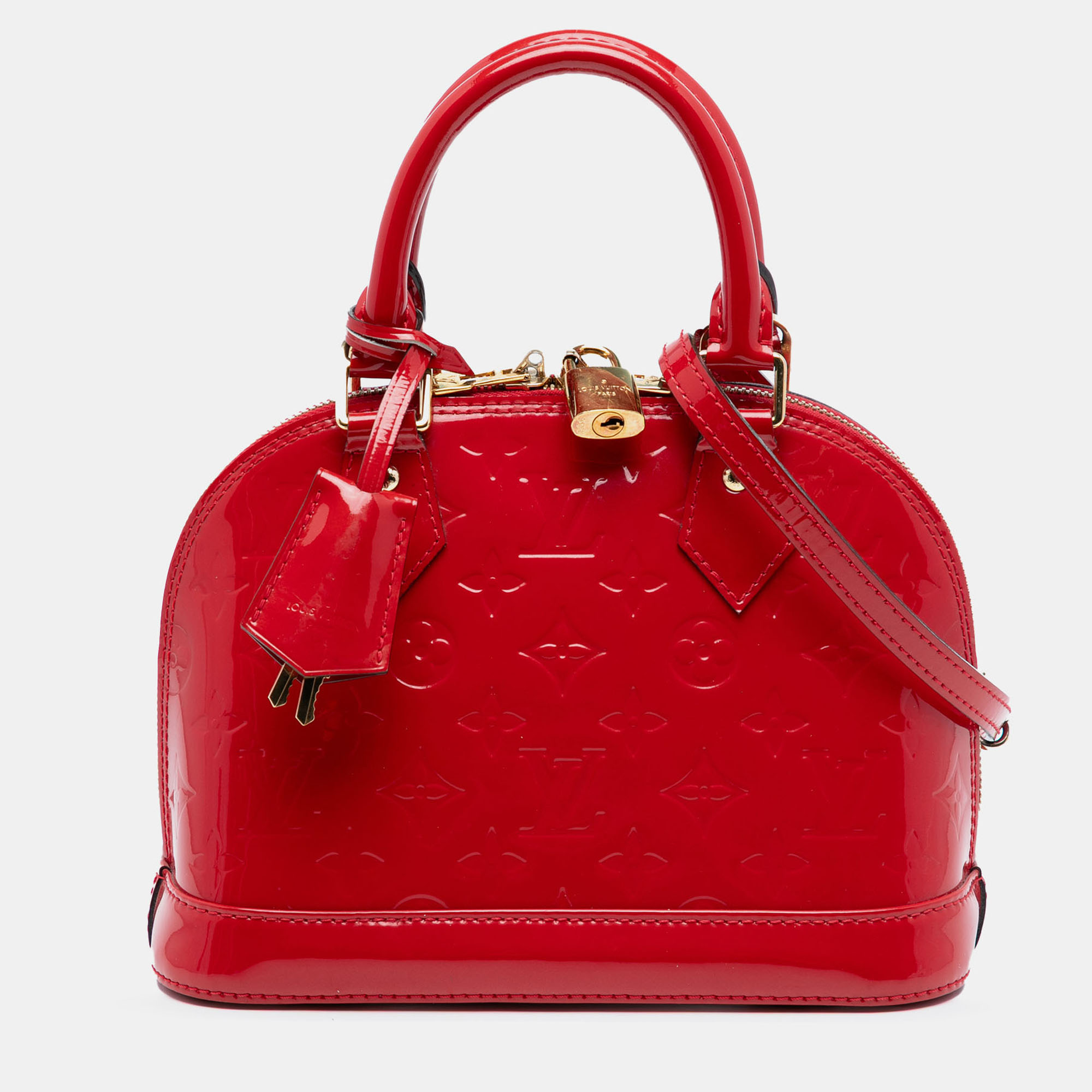 

Louis Vuitton Red Monogram Vernis Alma BB