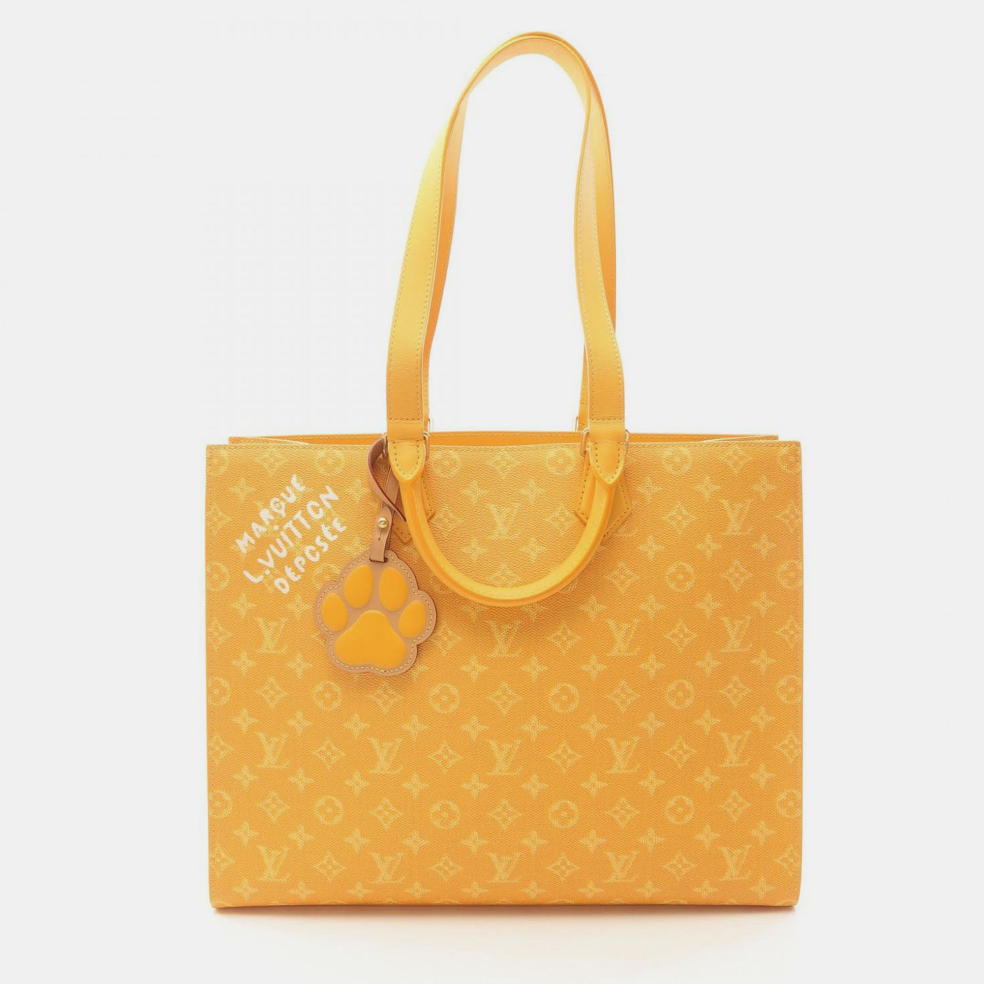 

Louis Vuitton Sac Plat 24H Yellow Canvas Tote Bag, Orange