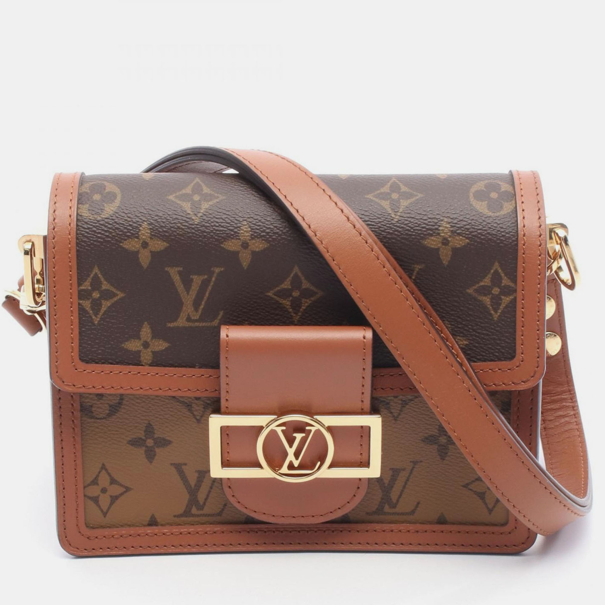 

Louis Vuitton Dauphine Mini Monogram Reverse Canvas Crossbody Bag, Brown