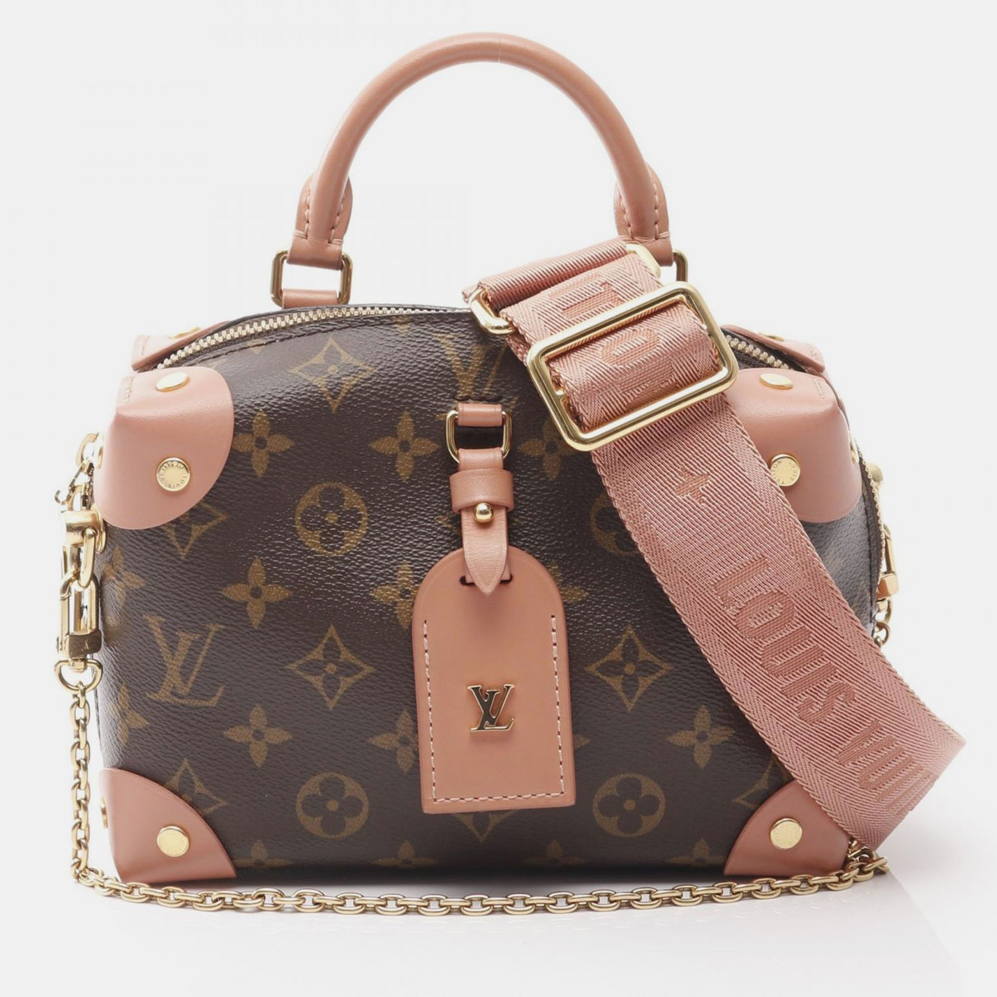 

Louis Vuitton Petit Malle Souple Chain Monogram Canvas Shoulder Bag, Brown