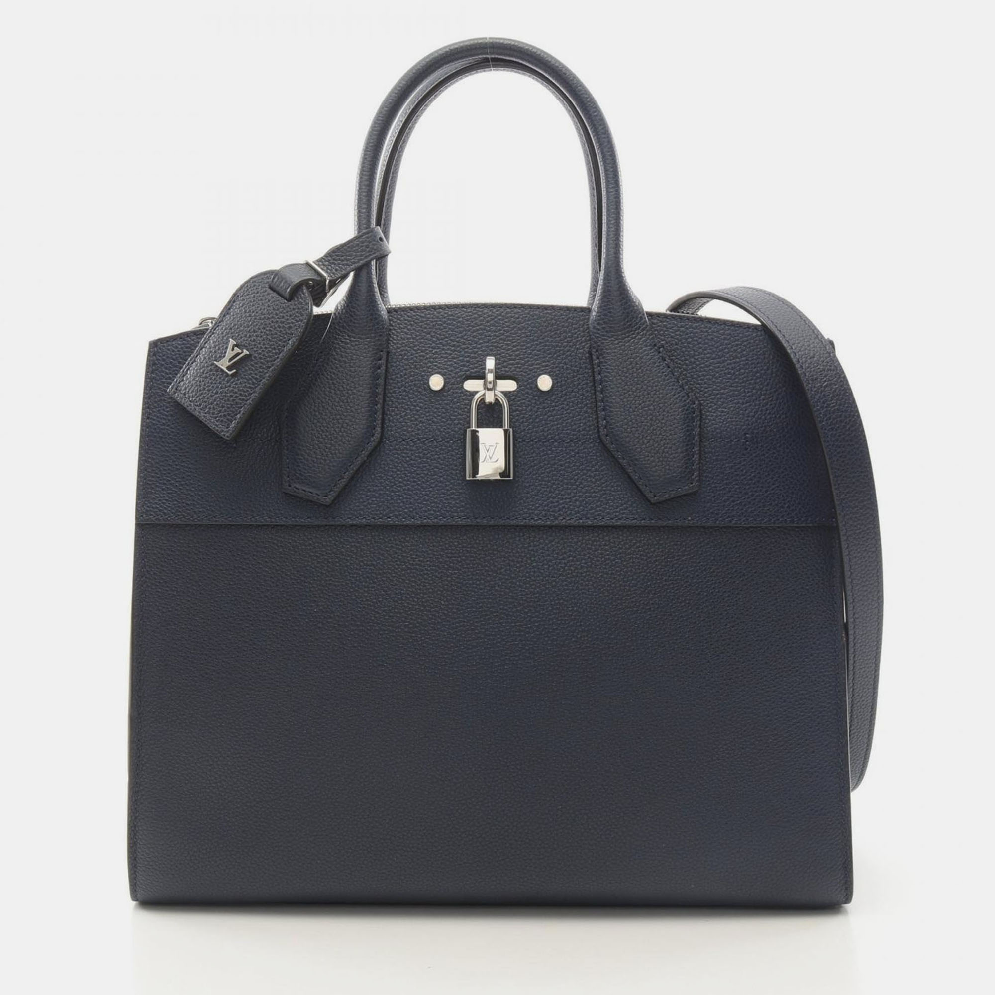

Louis Vuitton City Steamer MM Navy Leather Shoulder Bag, Navy blue