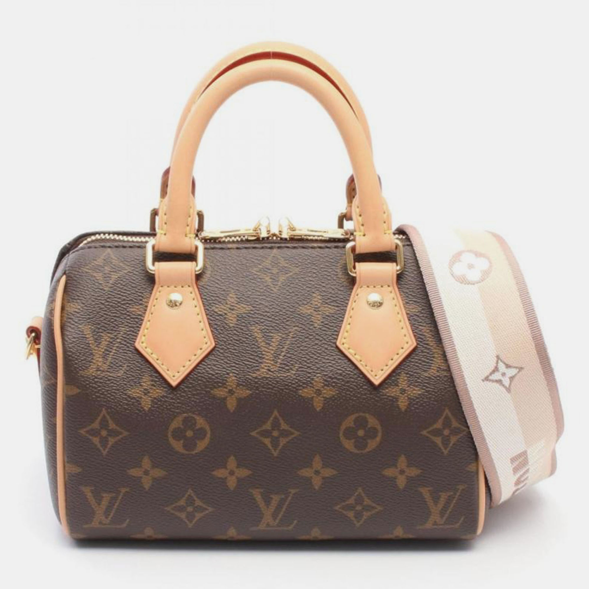 

Louis Vuitton Speedy Bandouliere 20 Beige Monogram Canvas Shoulder Bag, Brown