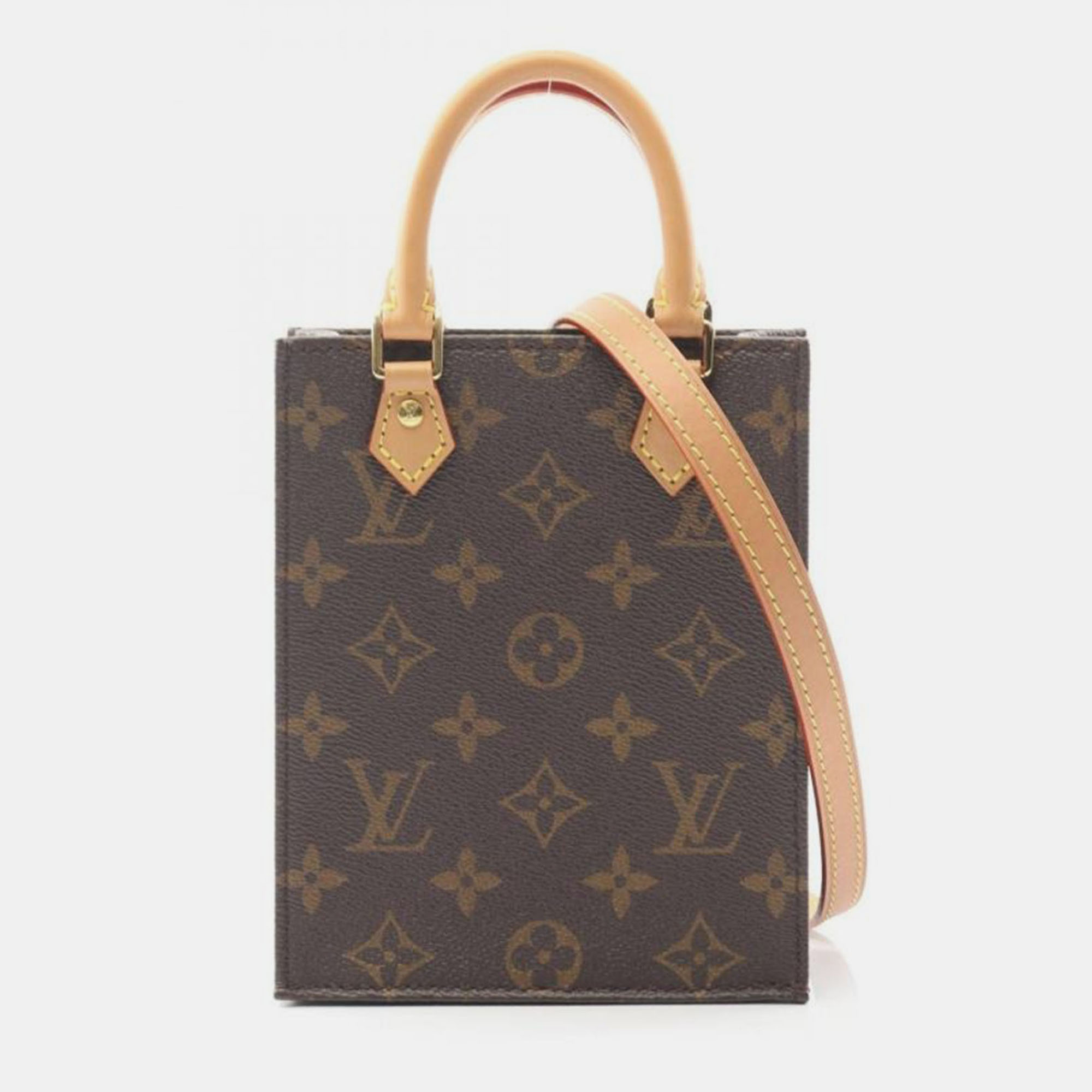 

Louis Vuitton Petite Sac Plat Monogram Canvas Shoulder Bag, Brown