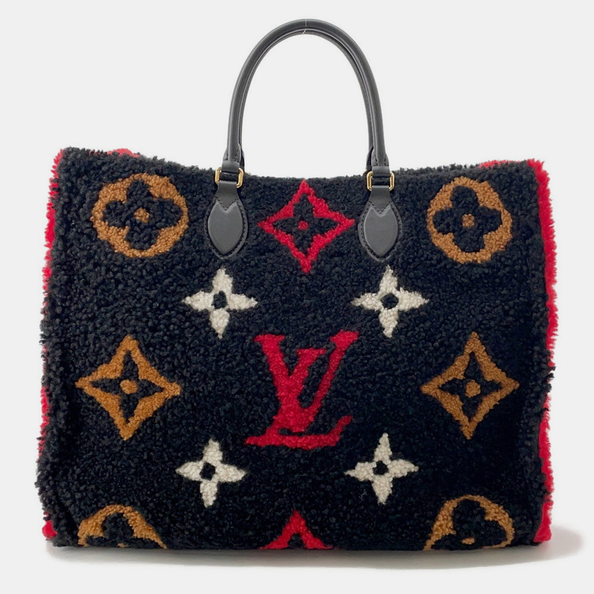 

Louis Vuitton Onthego Noir/Red Monogram / Teddy Size Gm, Black