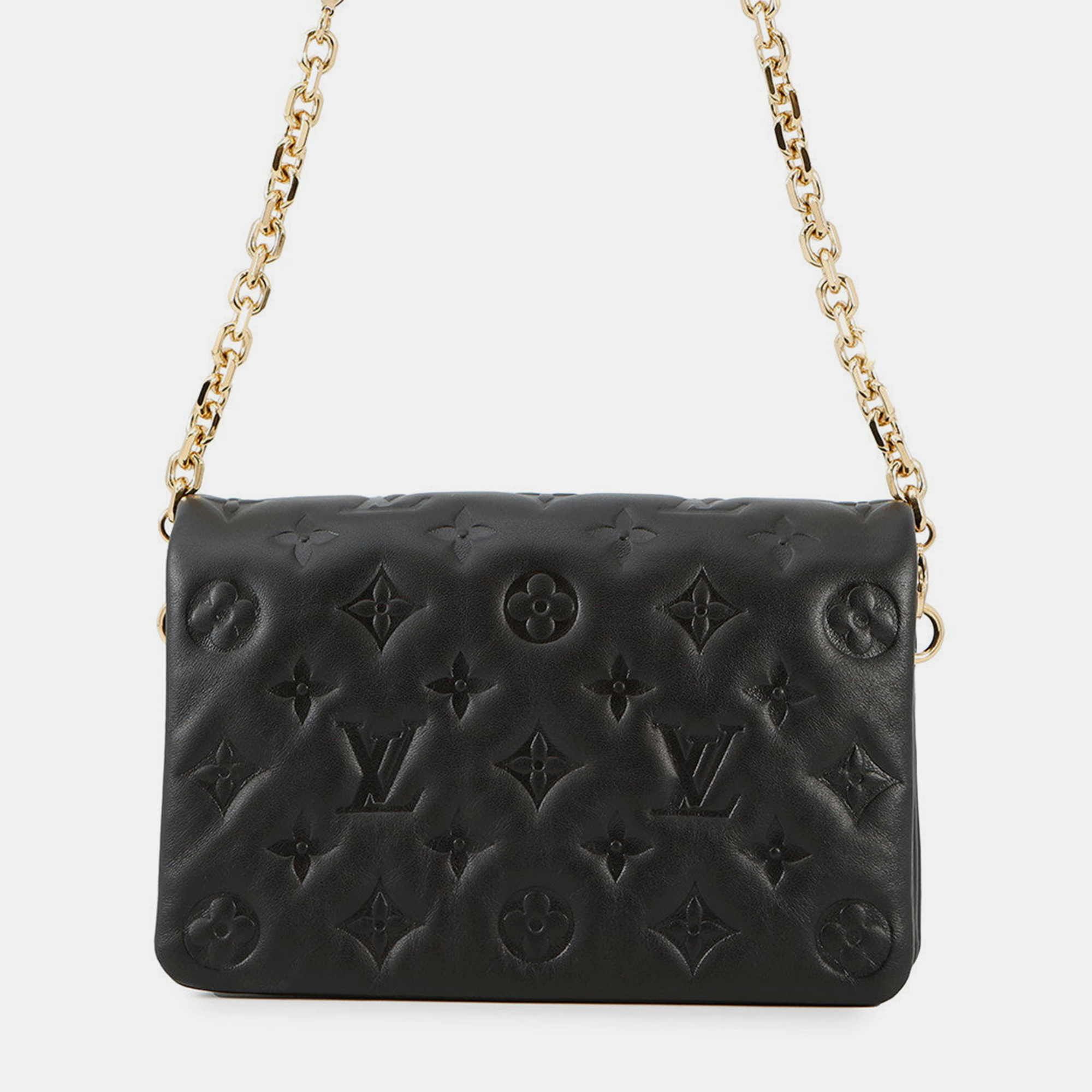 

Louis Vuitton Pochettecoussin Noir Lambskin Monogram Pattern, Black