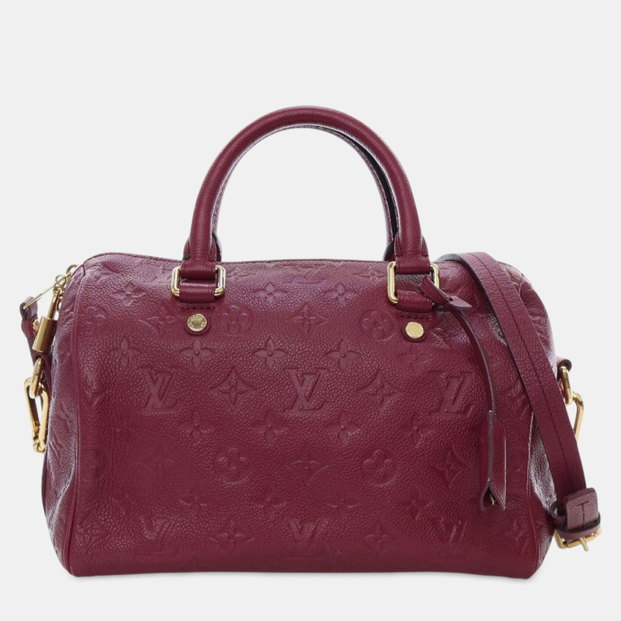 

Louis Vuitton Red Monogram Empreinte Speedy Bandouliere 25