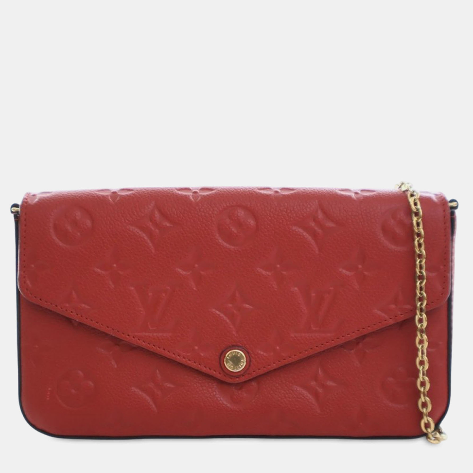 

Louis Vuitton Red Monogram Empreinte Pochette Felicie