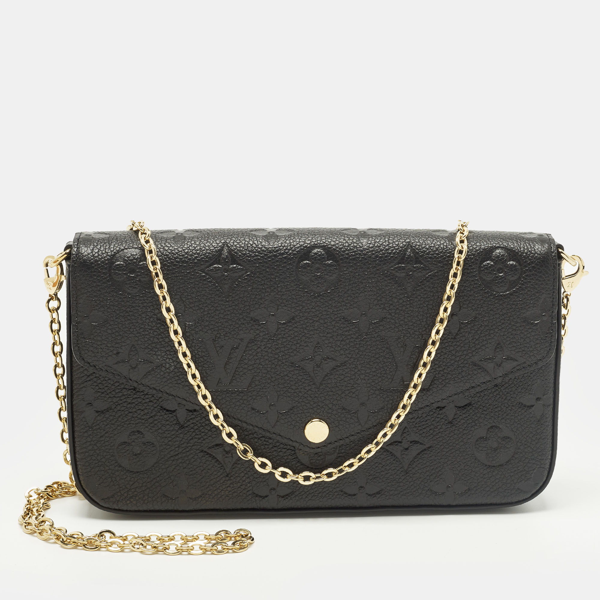 

Louis Vuitton Felicie Black Monogram Empreinte Leather Pochette