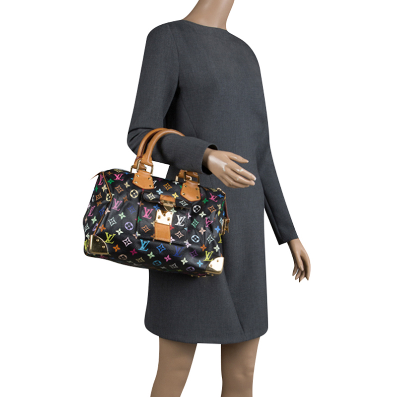 

Louis Vuitton Black Multicolor Monogram Canvas Speedy 30