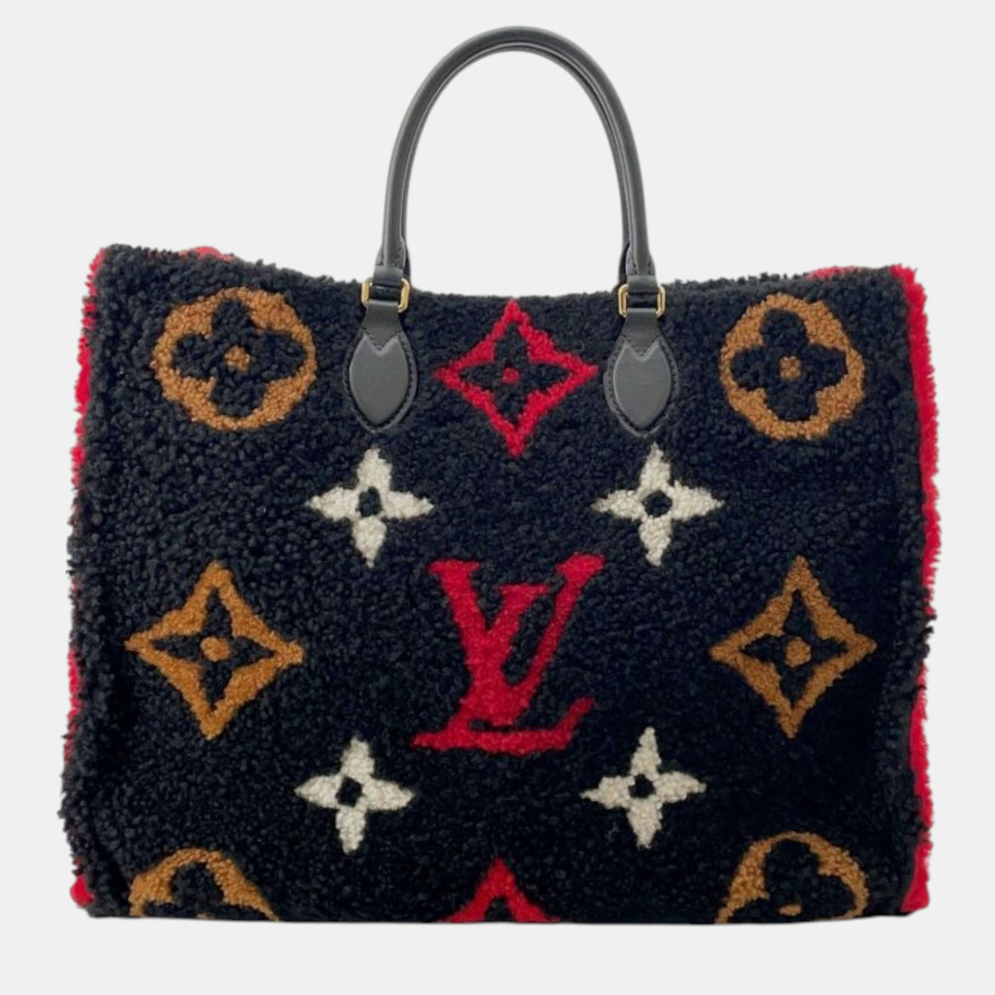 

Louis Vuitton Black Monogram Giant Shearling Teddy Onthego GM