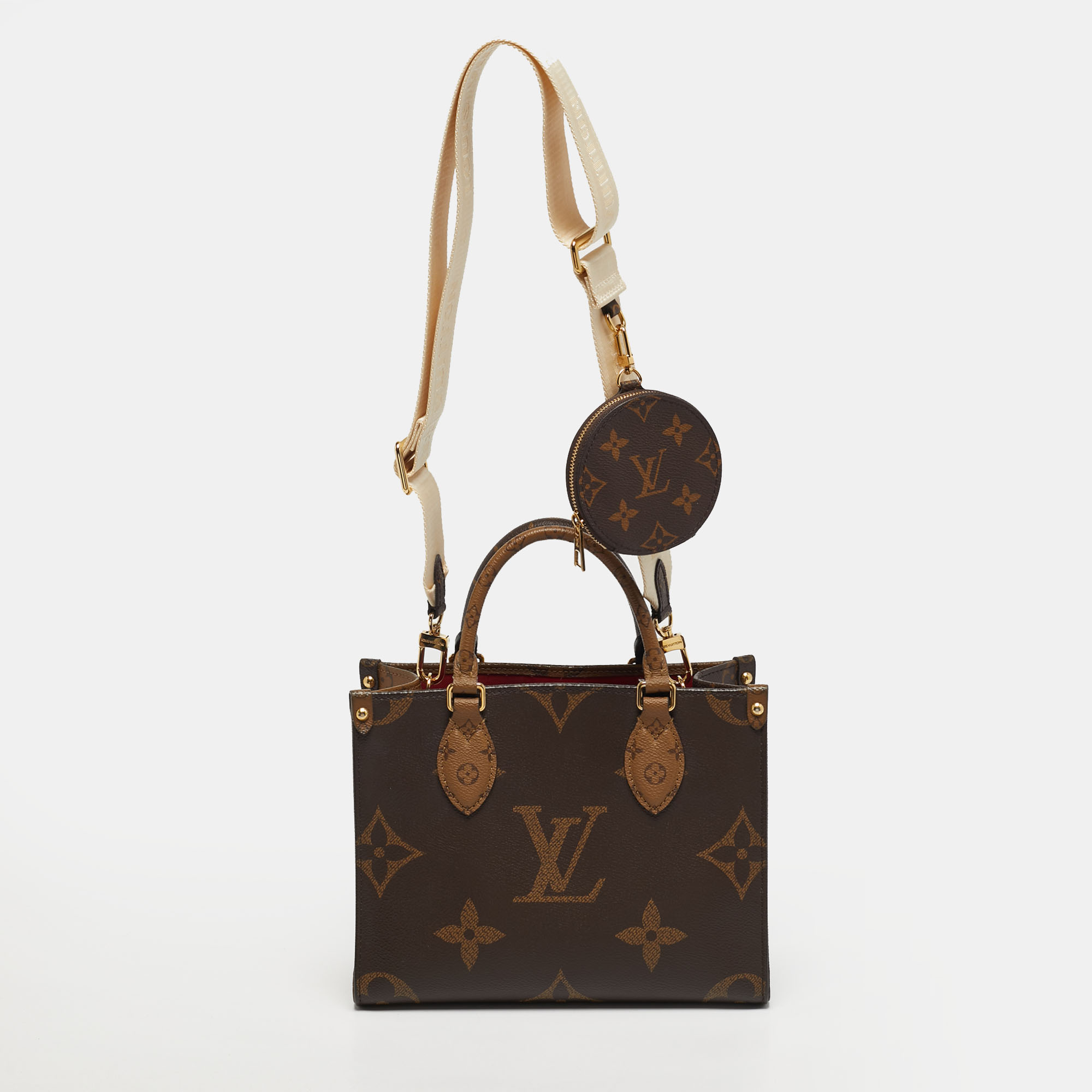 

Louis Vuitton Onthego PM Monogram Giant Reverse Canvas Tote, Brown