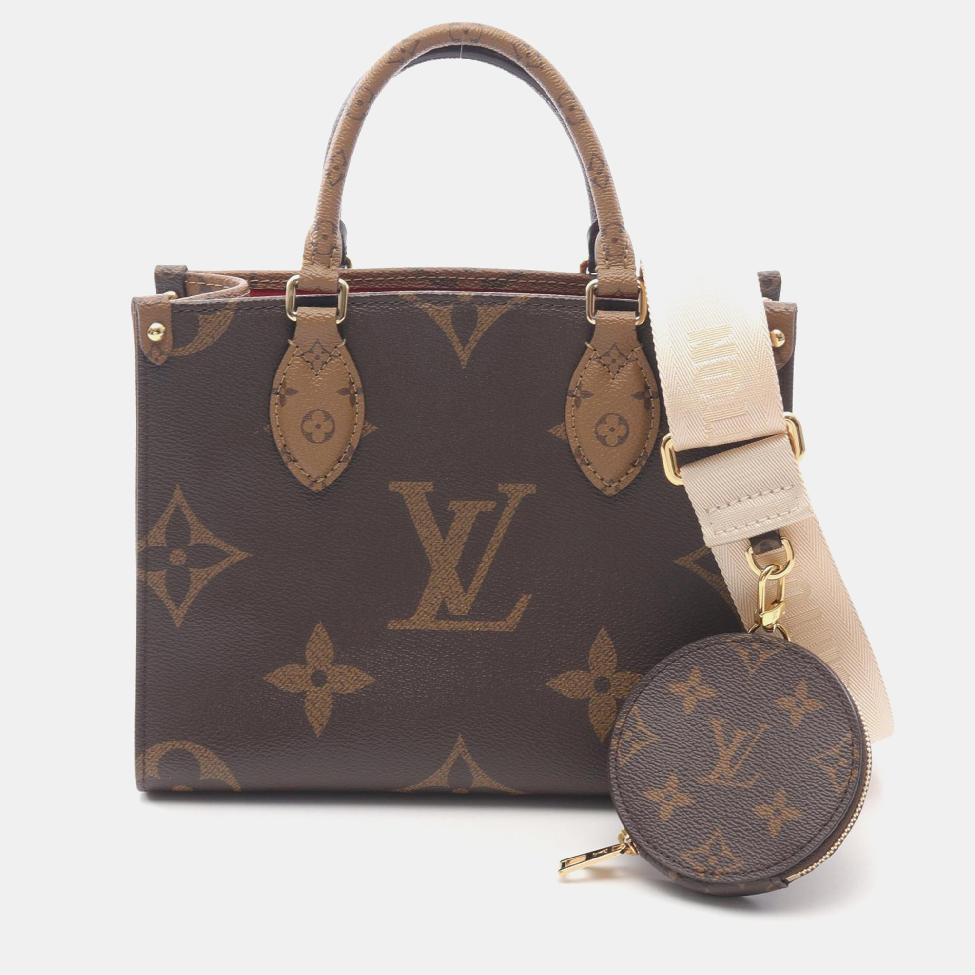 

Louis Vuitton OnTheGo PM Reverse Monogram Giant Canvas Tote Bag, Brown
