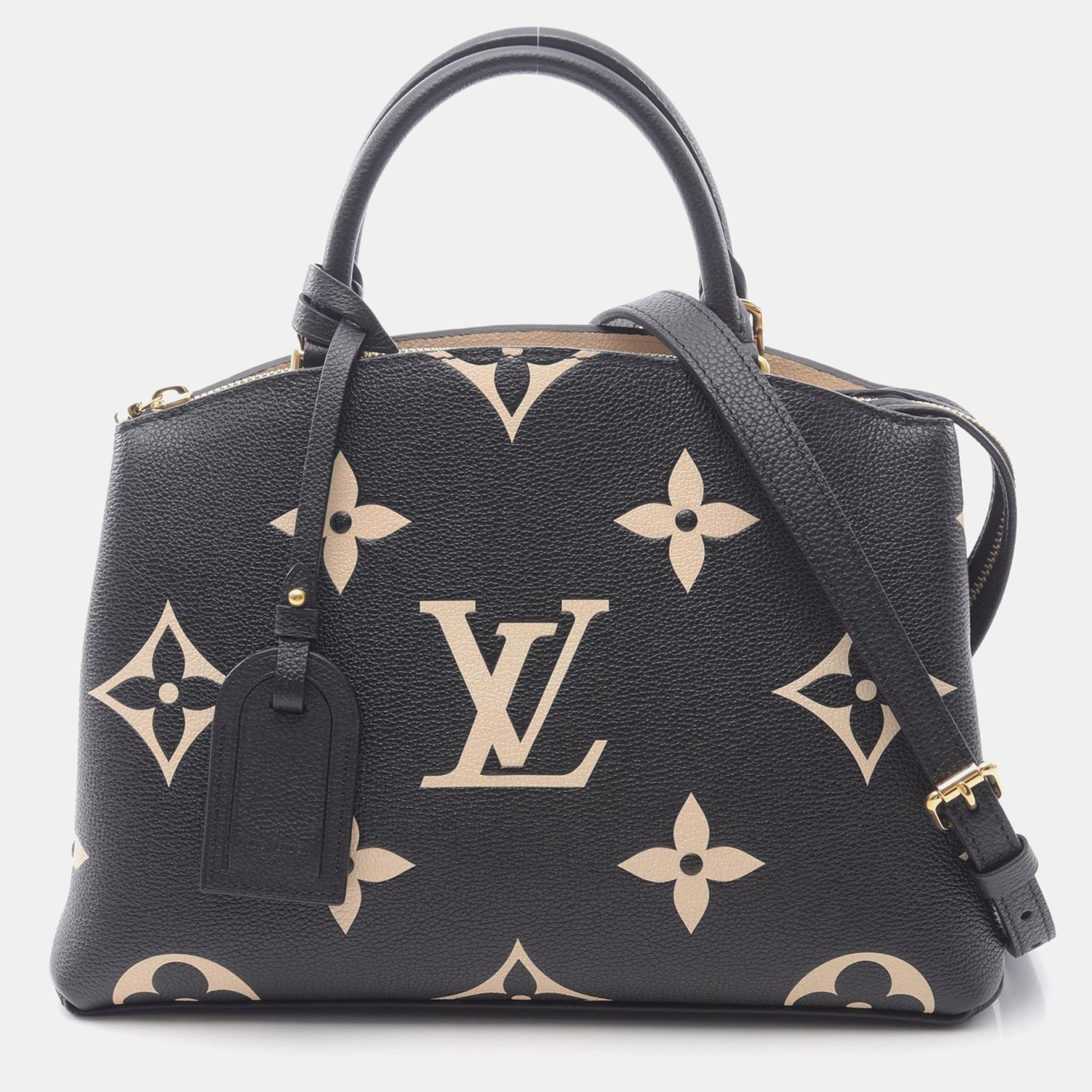 

Louis Vuitton Petit Palais PM Bicolor Monogram Empreinte Leather Shoulder Bag, Beige