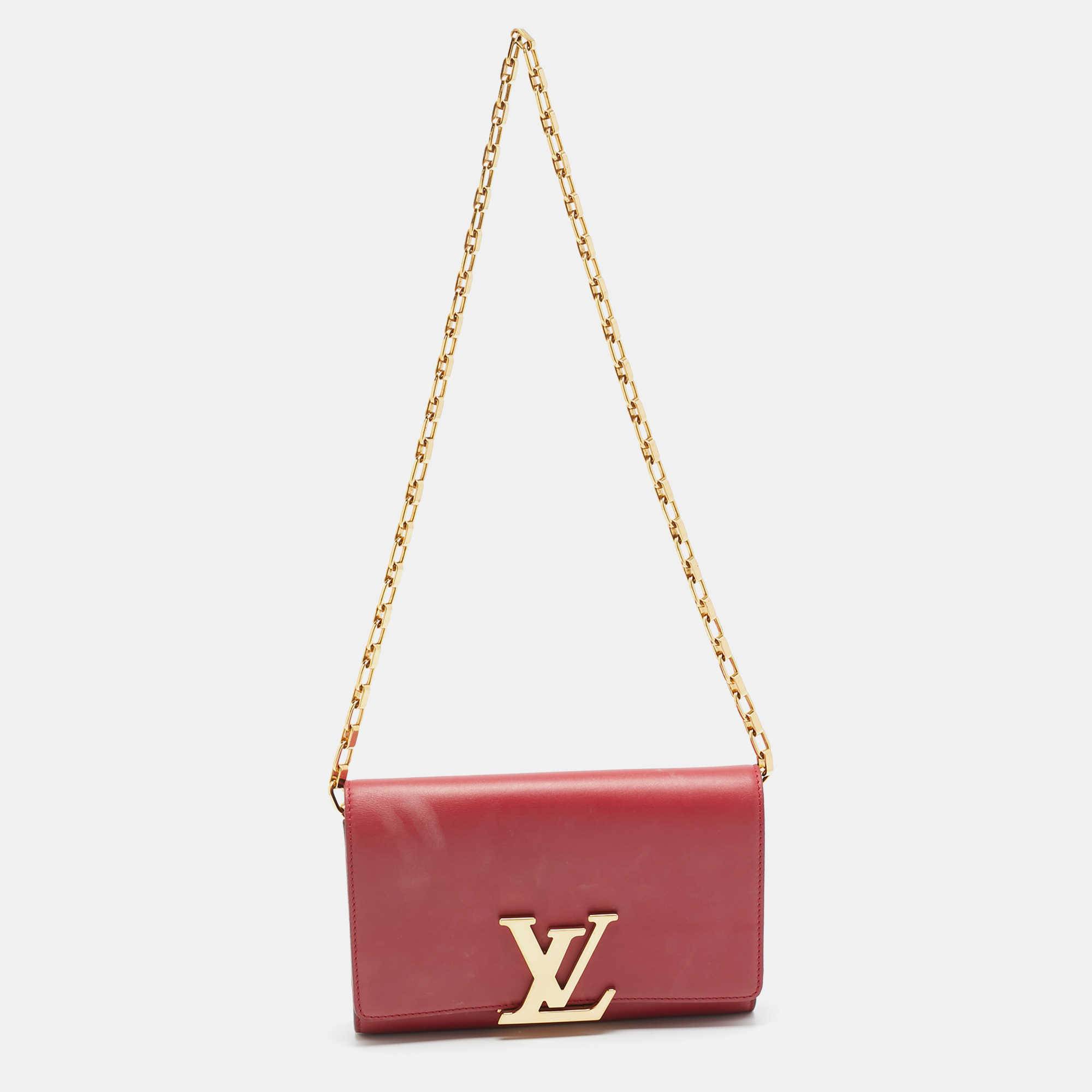 

Louis Vuitton Chain Louise GM Hibiscus Leather Bag, Pink