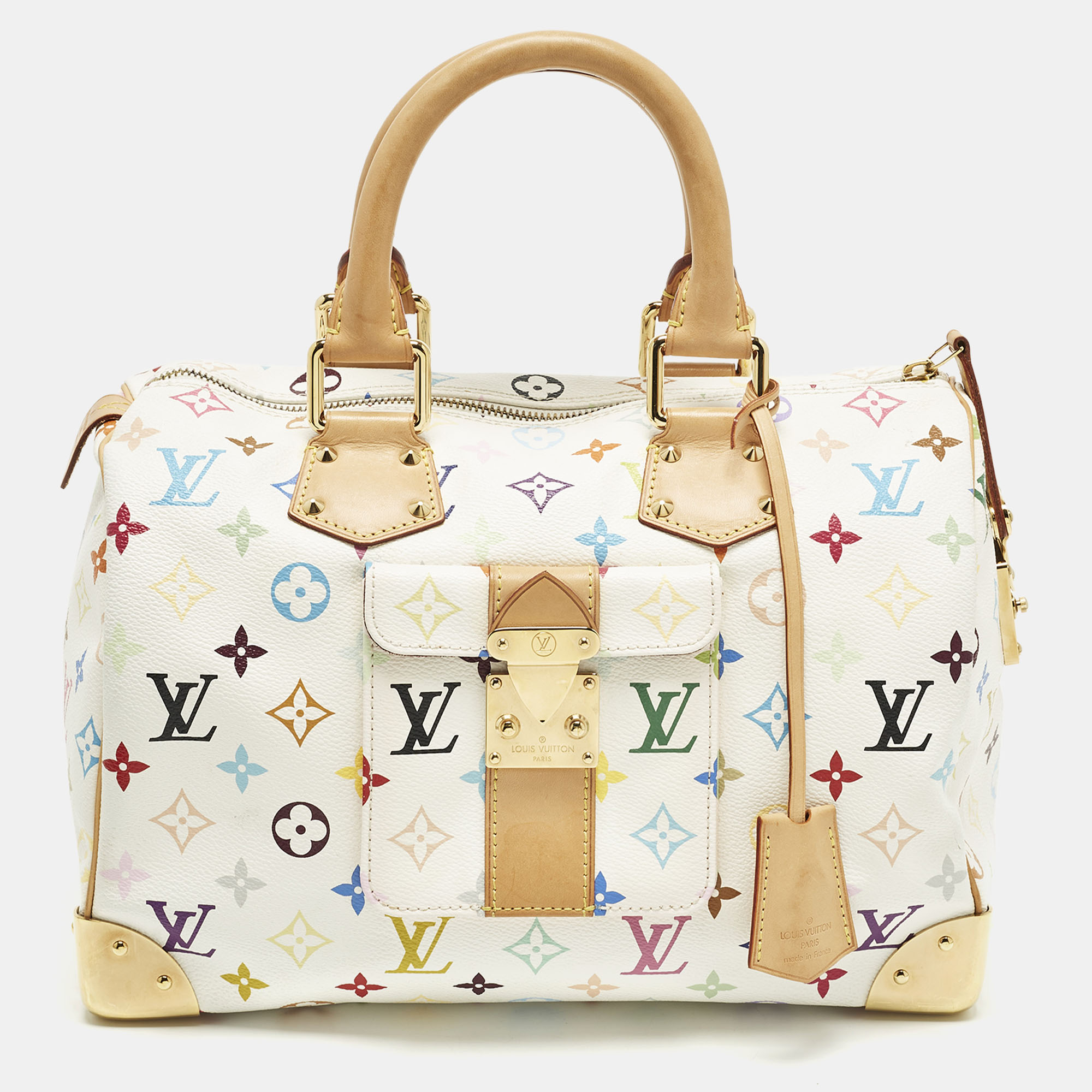 

Louis Vuitton Speedy 30 White/Multicolor Monogram Canvas Bag