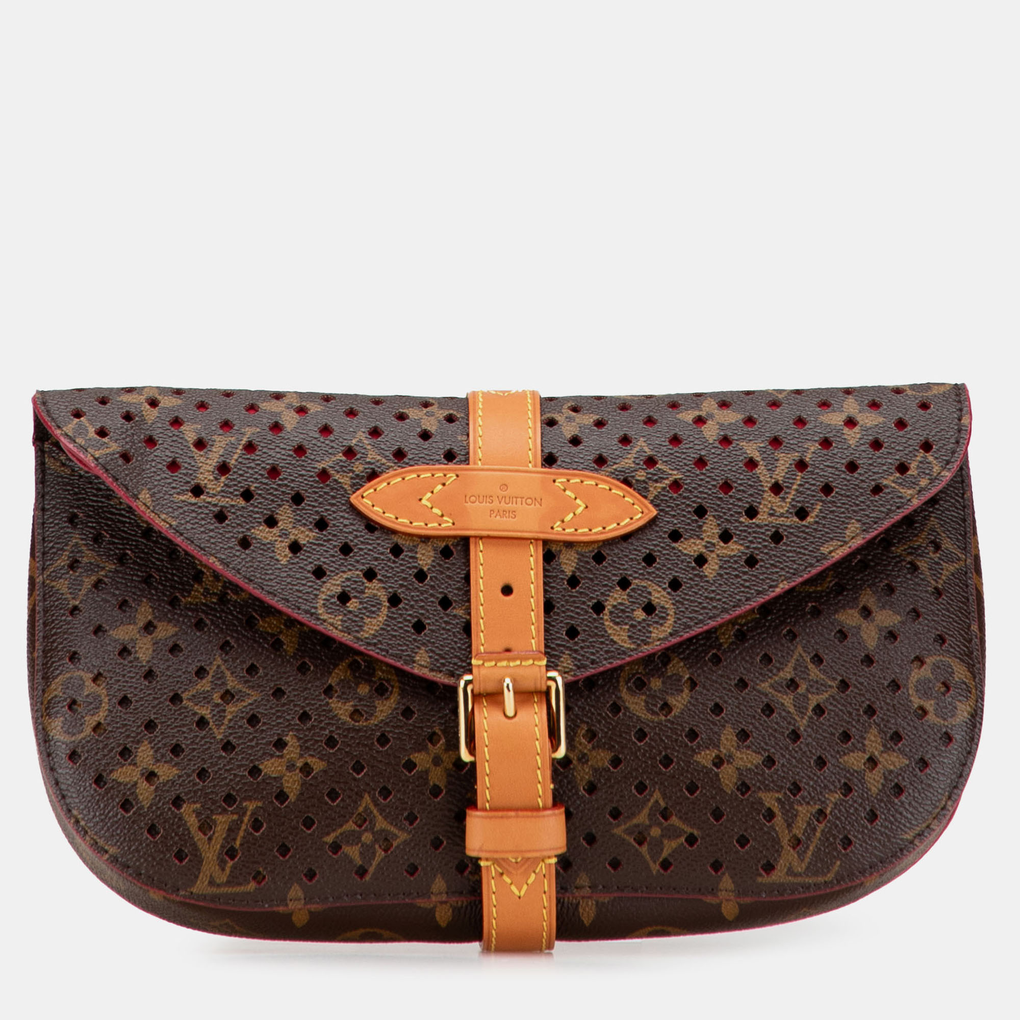 Pre-owned Louis Vuitton Brown Monogram Flore Saumur Clutch