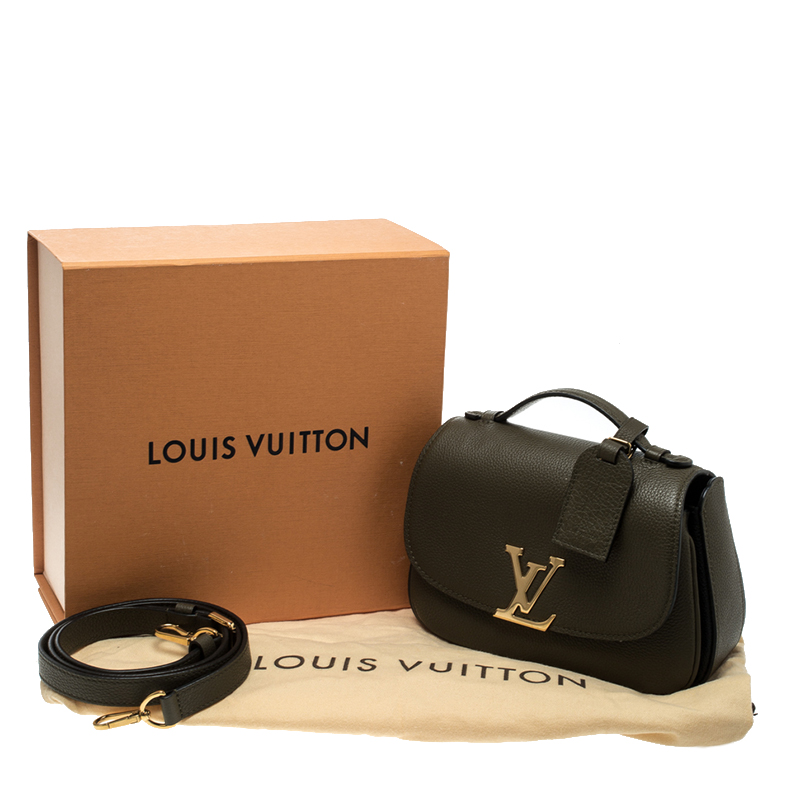 Louis Vuitton Olive Green Leather Vivienne Bag with Gold Hardware