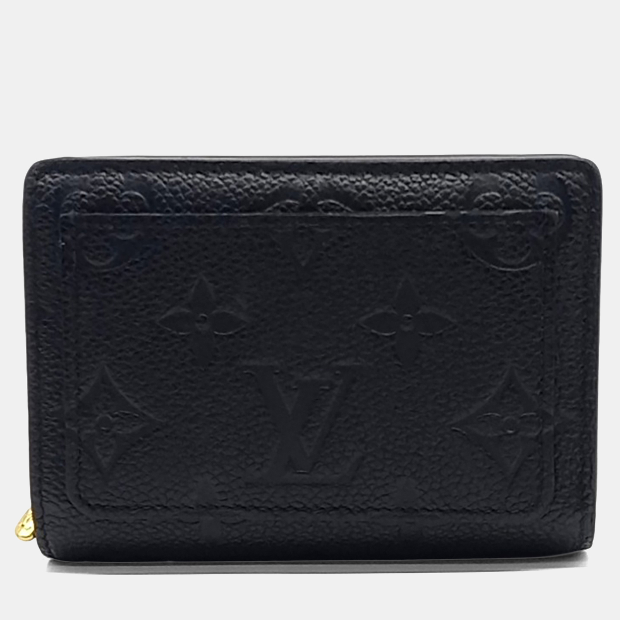 

Louis Vuitton Black Leather Empreinte Medium Compact Wallet