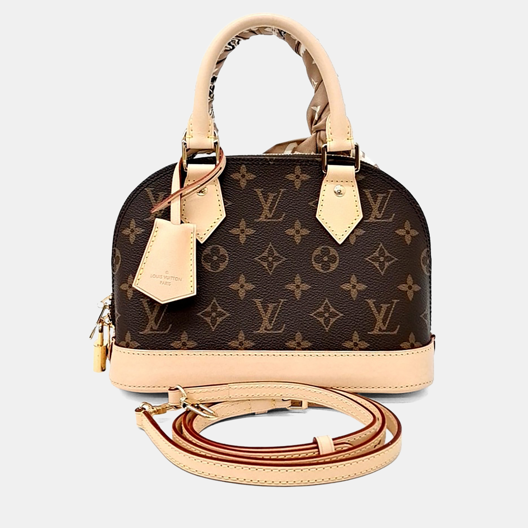 

Louis Vuitton Brown Leather and PVC Alma BB + Bandeau