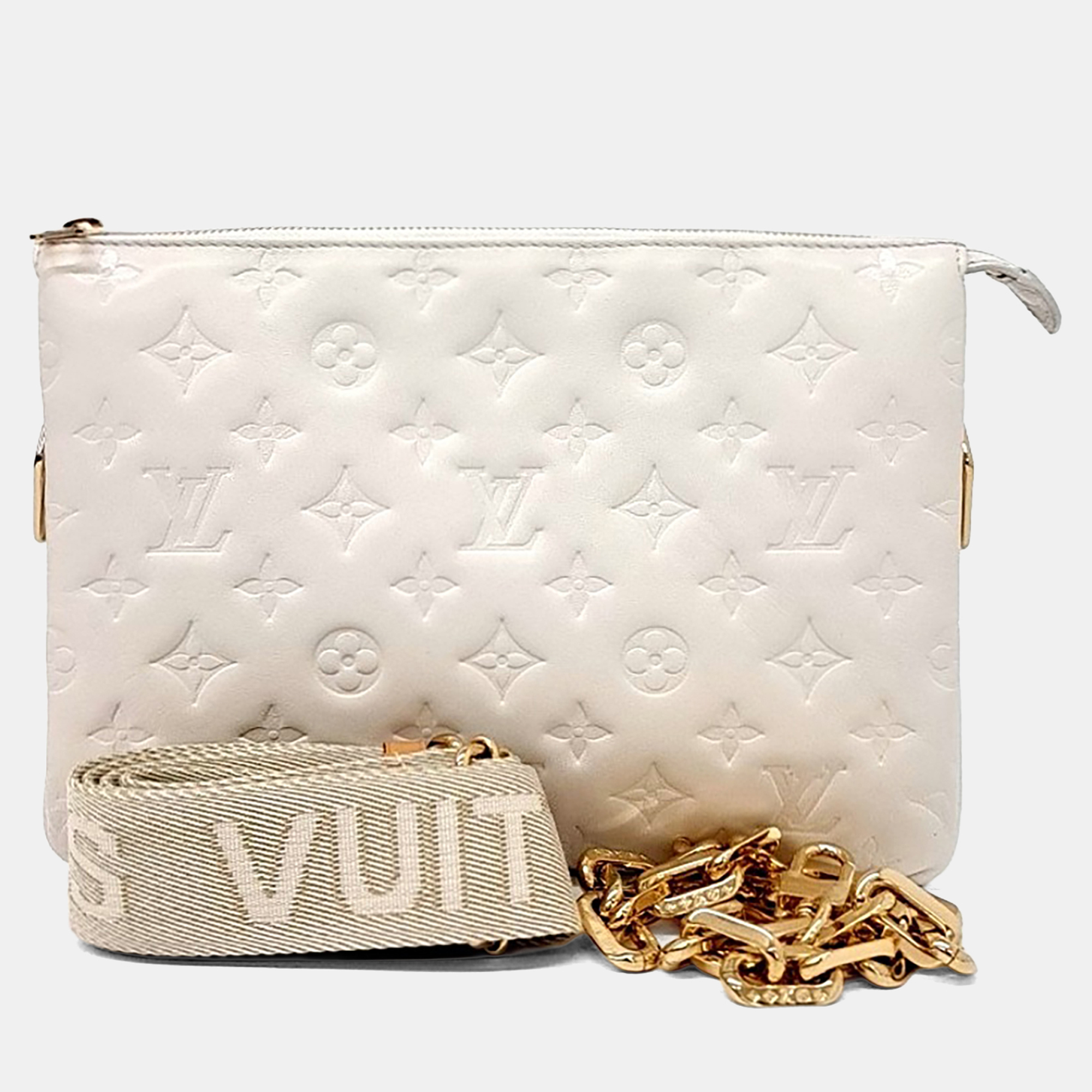 

Louis Vuitton White Leather Cousin PM
