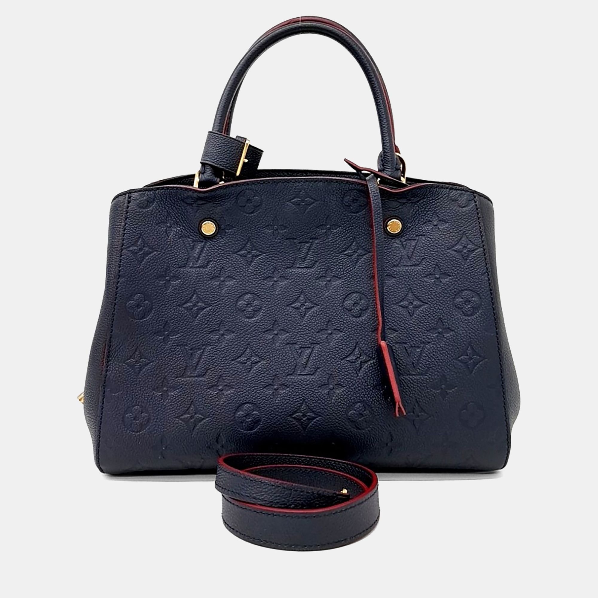 

Louis Vuitton Navy Blue Leather Empreinte Montaigne MM
