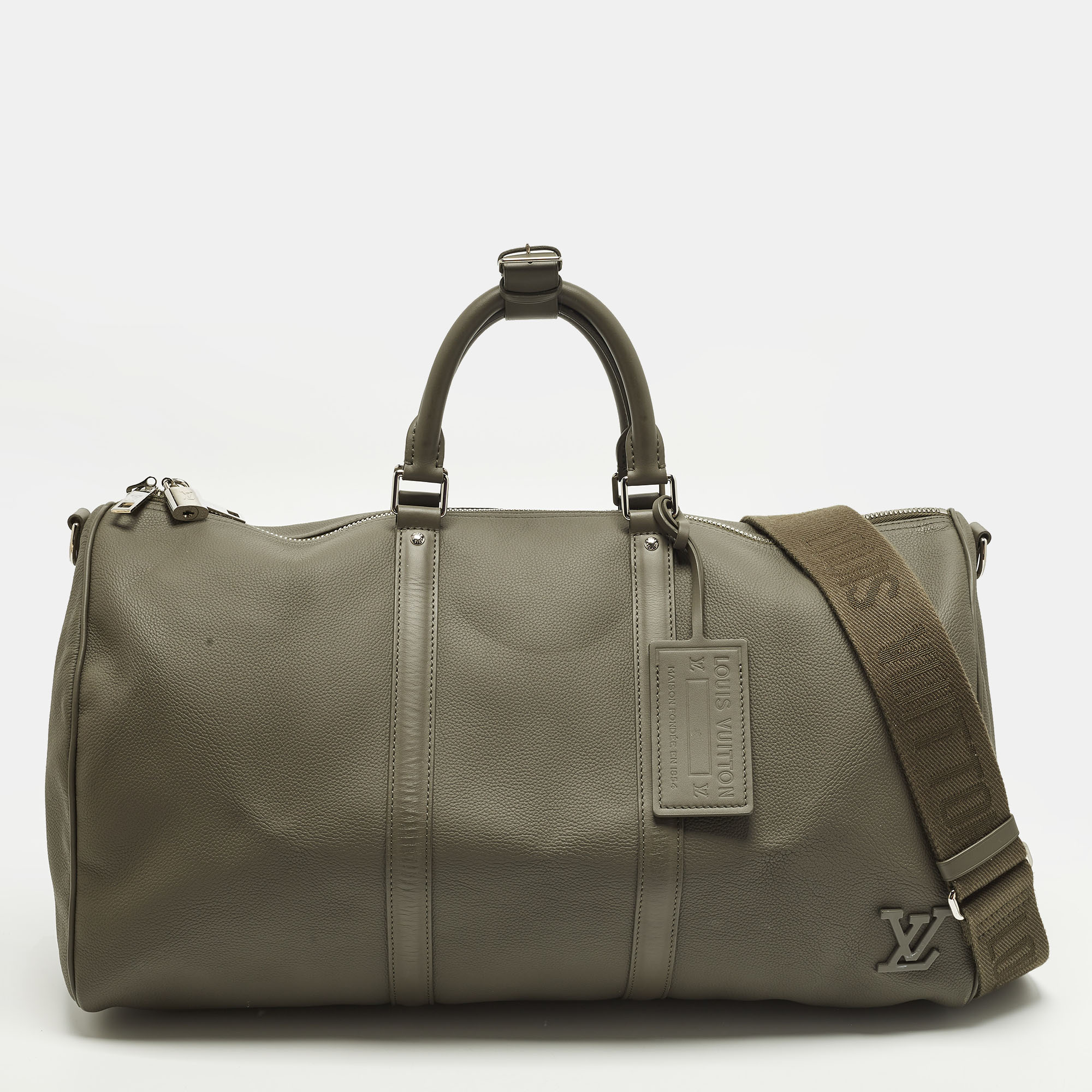 

Louis Vuitton Keepall Bandoulière 50 Kaki Leather Bag, Green