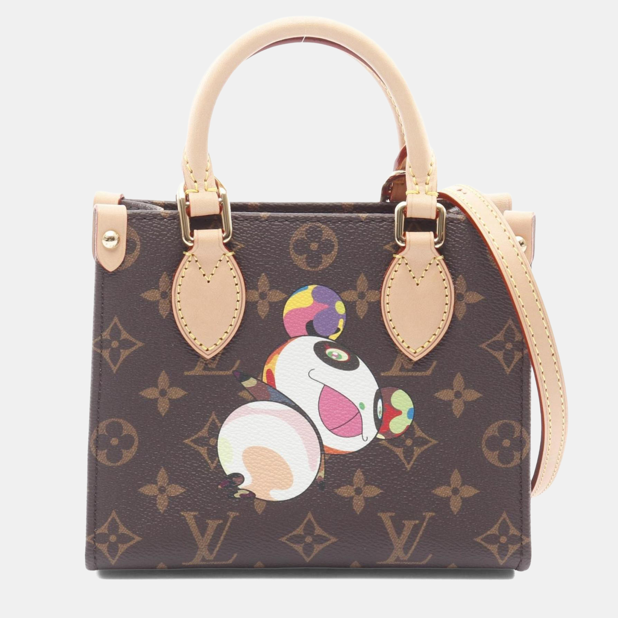 

Louis Vuitton Louis Vuitton X Takashi Murakami On The Go Bb Handbag Coated Canvas And Leather Monogram Brown