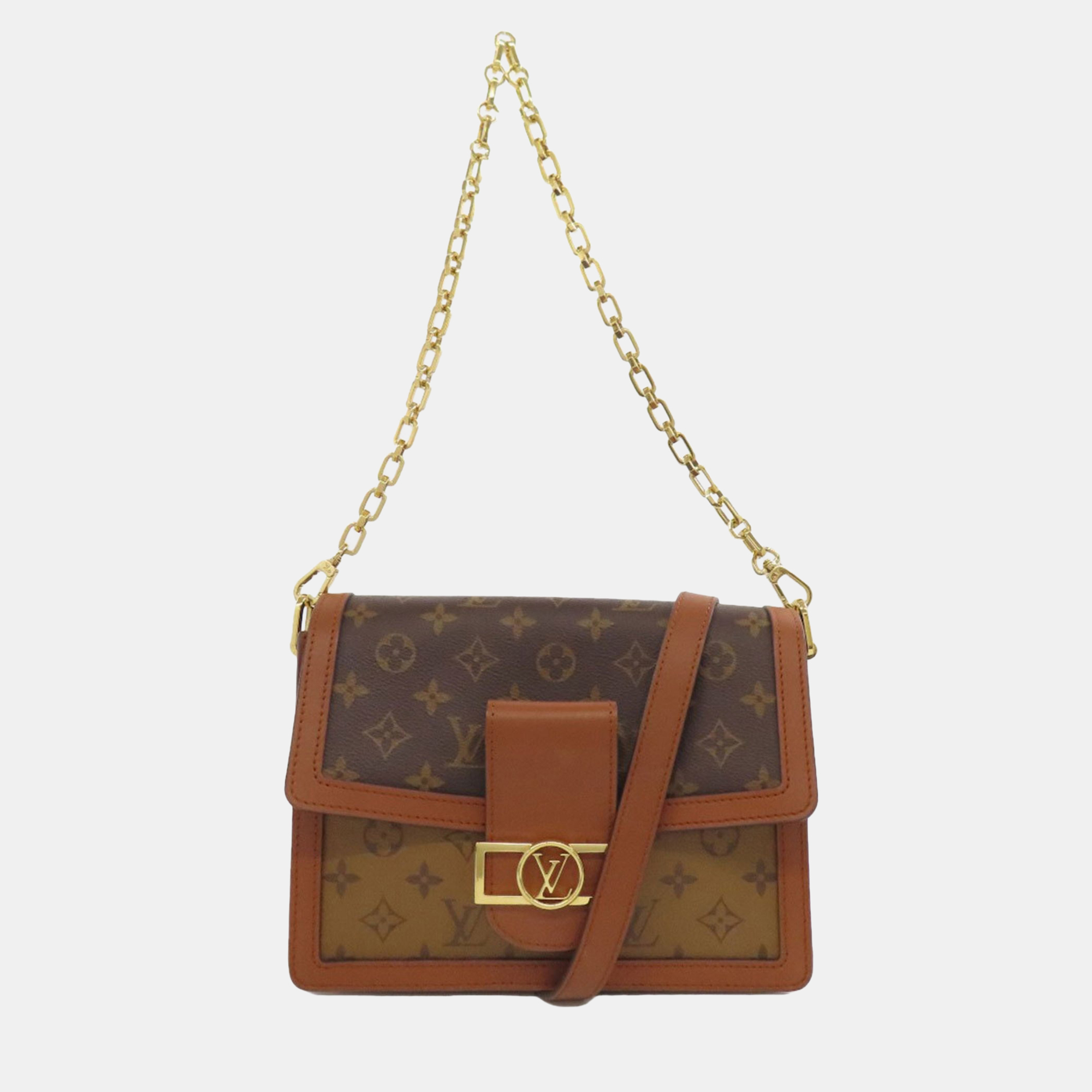 

Louis Vuitton Dauphine Mm Shoulder Bag Monogram Reverse, Brown