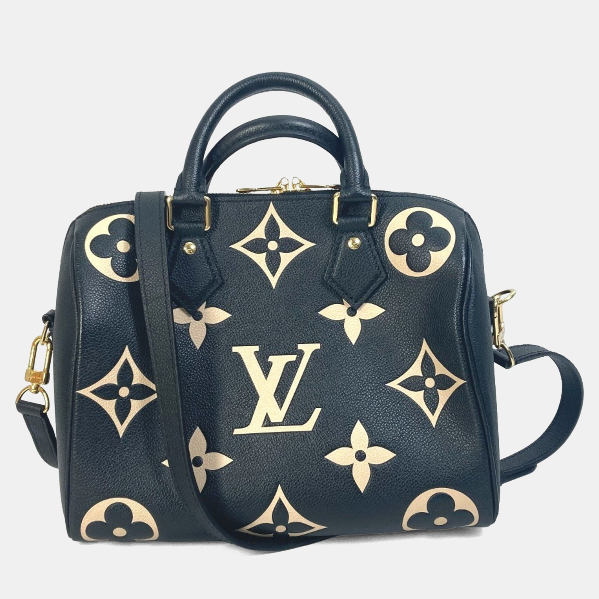 

Louis Vuitton Monogram Empreinte Speedy Bandouliere 25 Handbag/Mini Boston Bag/Boston Bag In Leather Black