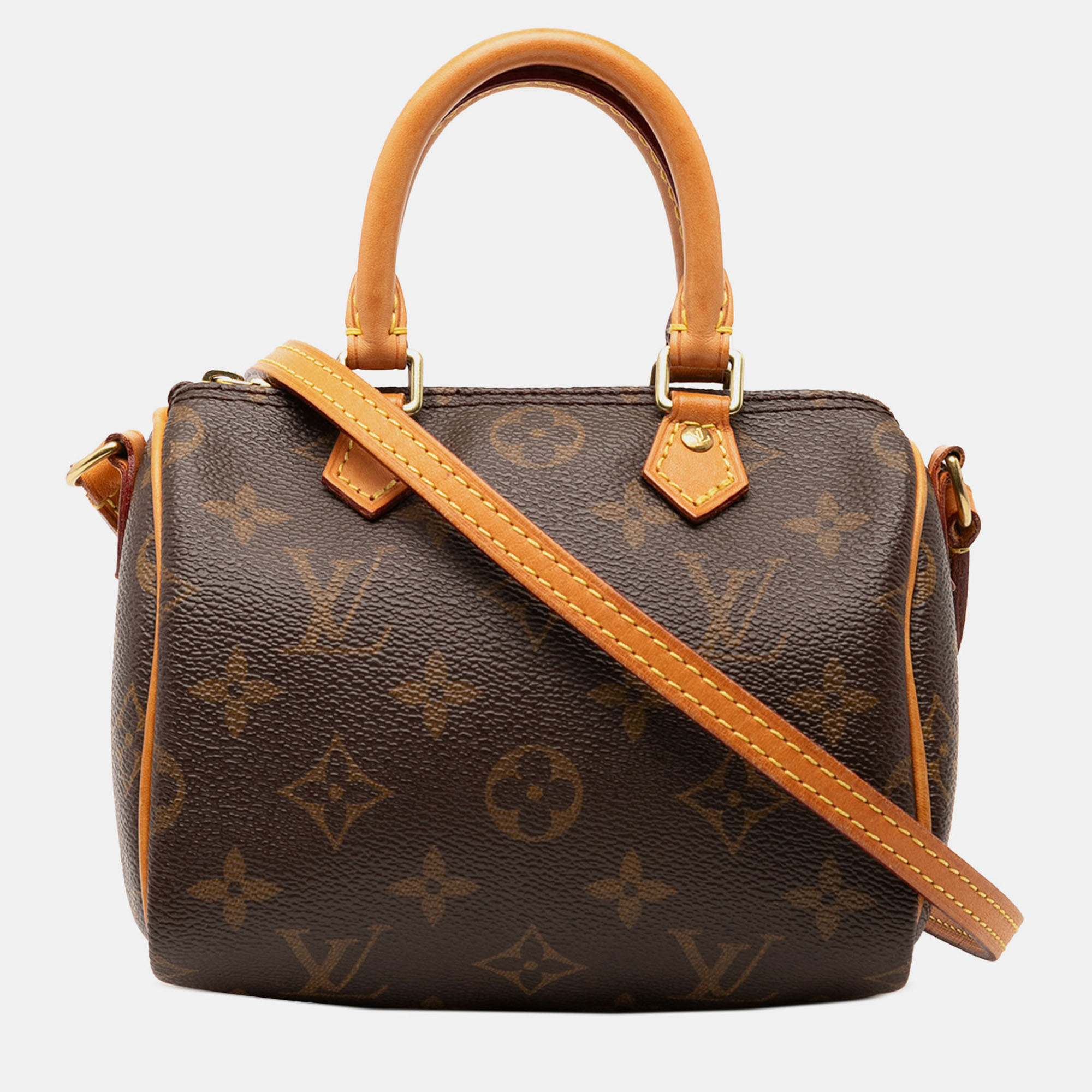 

Louis Vuitton Brown Monogram Nano Speedy Bandouliere