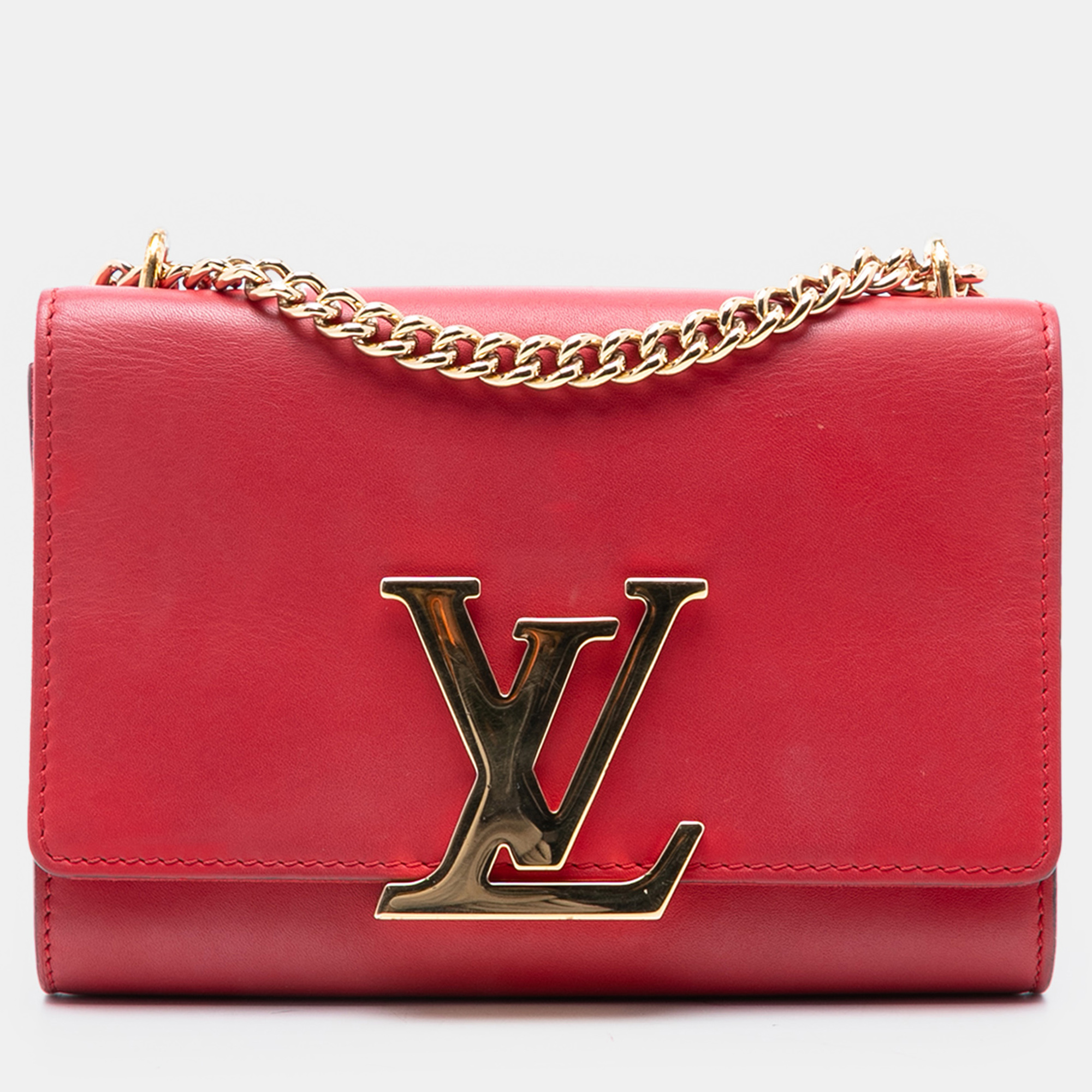 

Louis Vuitton Red Leather Louise Chain MM