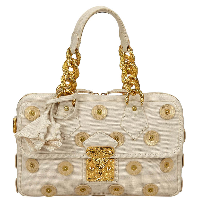 Pre-owned Louis Vuitton White Canvas Limited Edition Polka Dots Panama ...