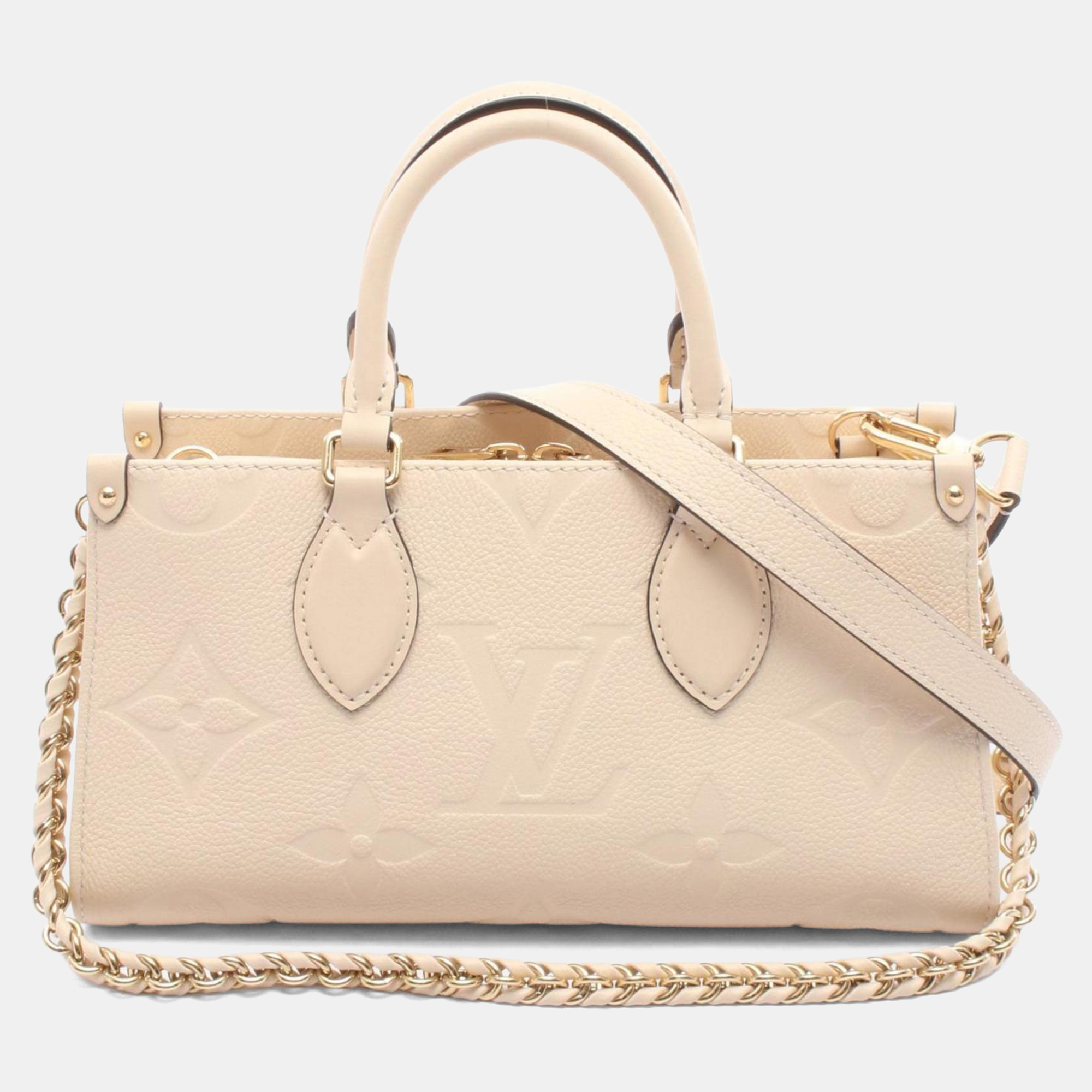 

Louis Vuitton On The Go New York Monogram Empreinte Leather Handbag Ivory, Brown
