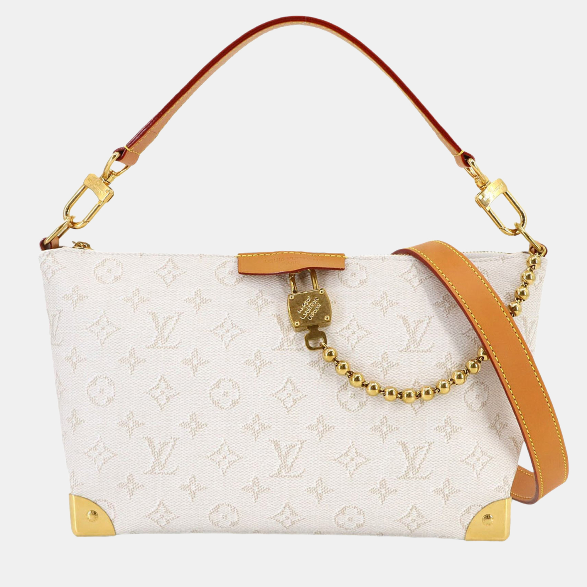 

Louis Vuitton Monogram Heritage Bobo Trunk 2-Way Hand/Shoulder Bag Off-White