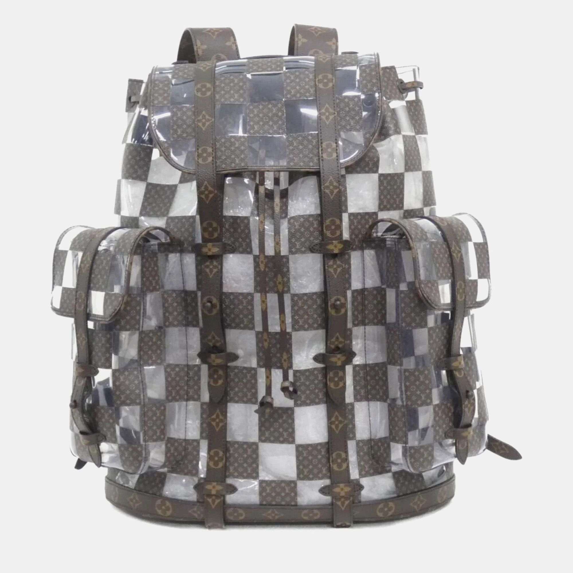 Pre-owned Louis Vuitton Monogram Chess Christopher Mm Backpack In Brown
