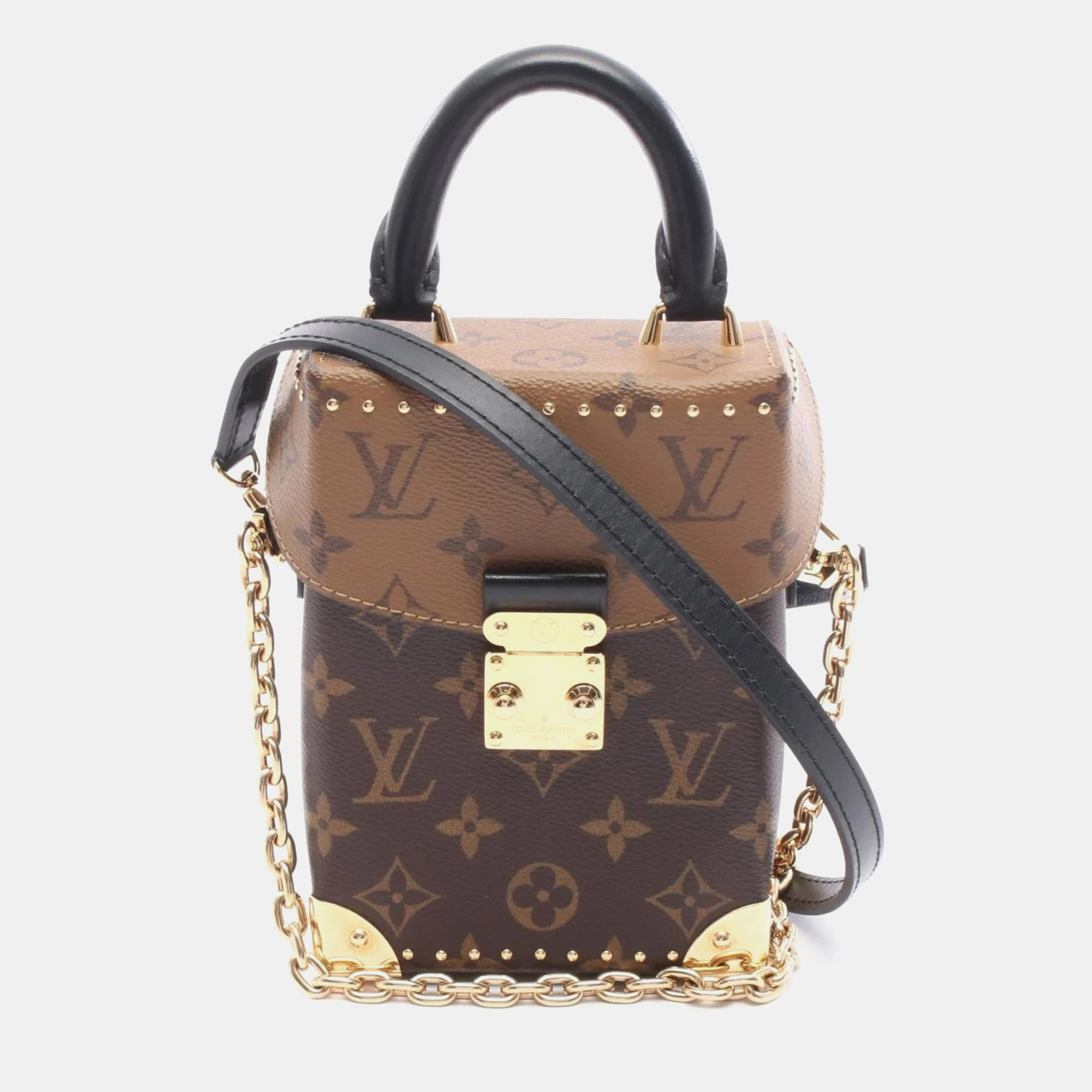 

Louis Vuitton Monogram Reverse Camera Box Handbag Coated Canvas And Leather Brown